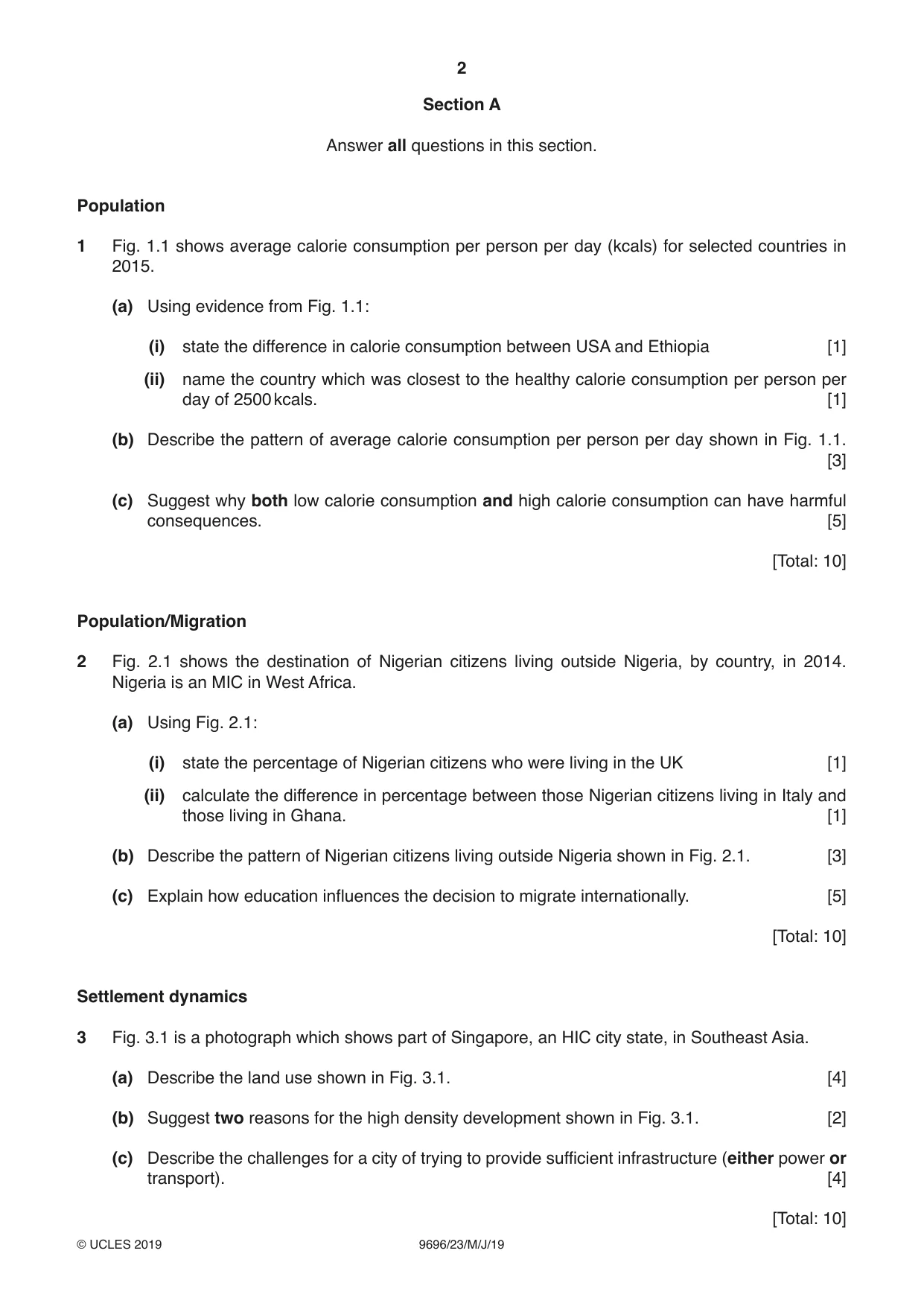 Cambridge A Level Geography 9696 2019 May/June Paper 2 · Variant 3 question paper, page 2 of 4