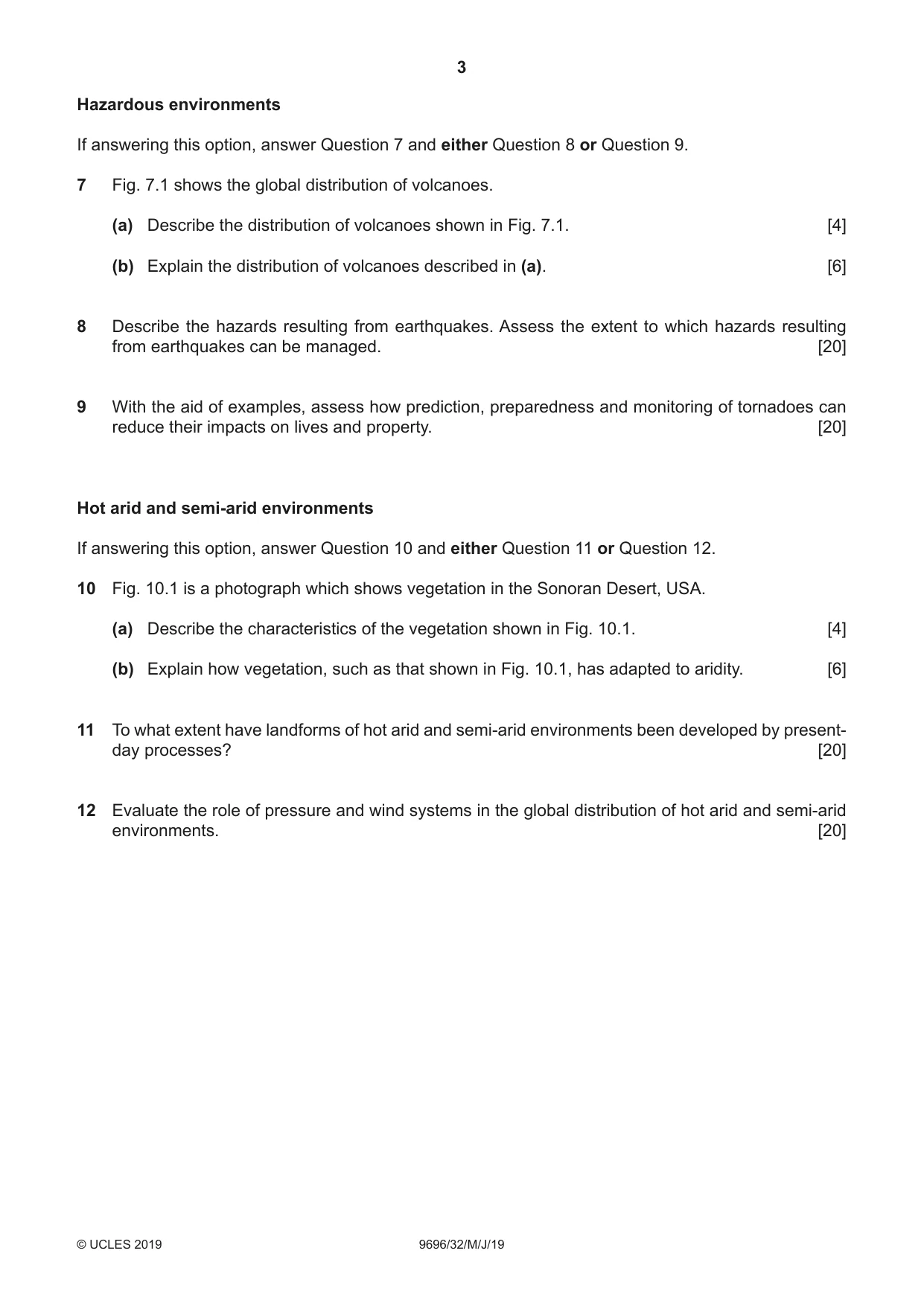 Cambridge A Level Geography 9696 2019 May/June Paper 3 · Variant 2 question paper, page 3 of 4