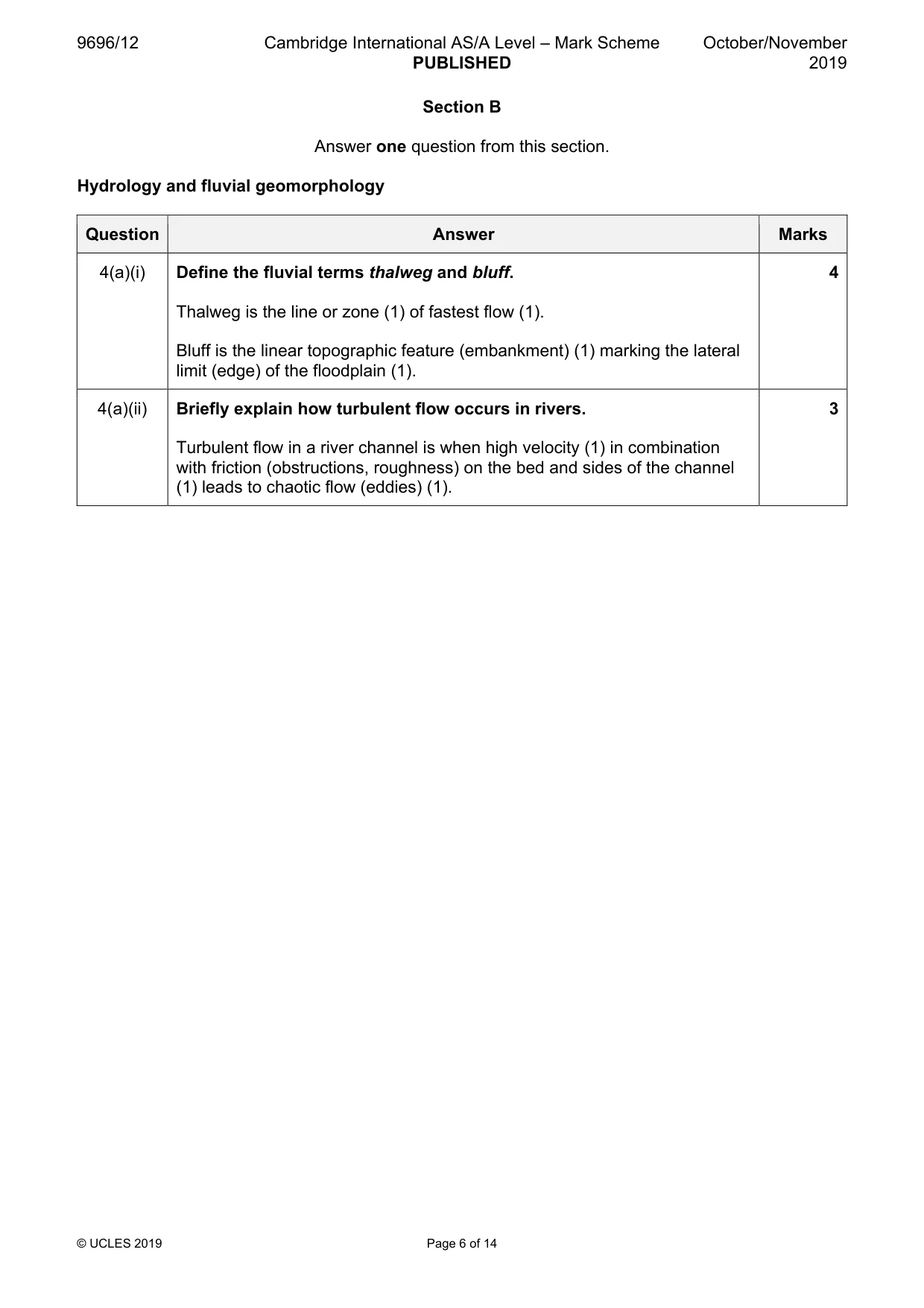 Mark scheme, page 6 of 14