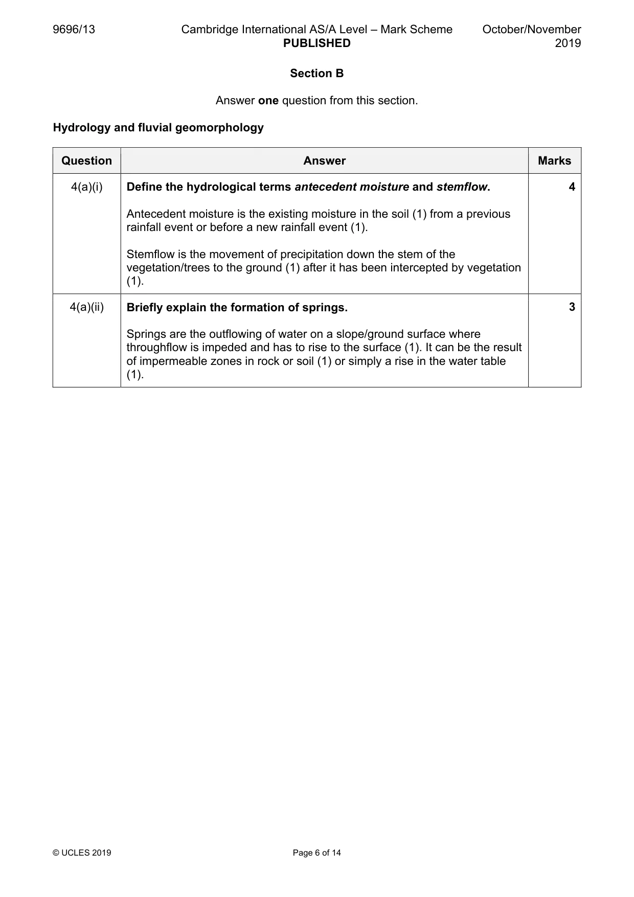 Mark scheme, page 6 of 14
