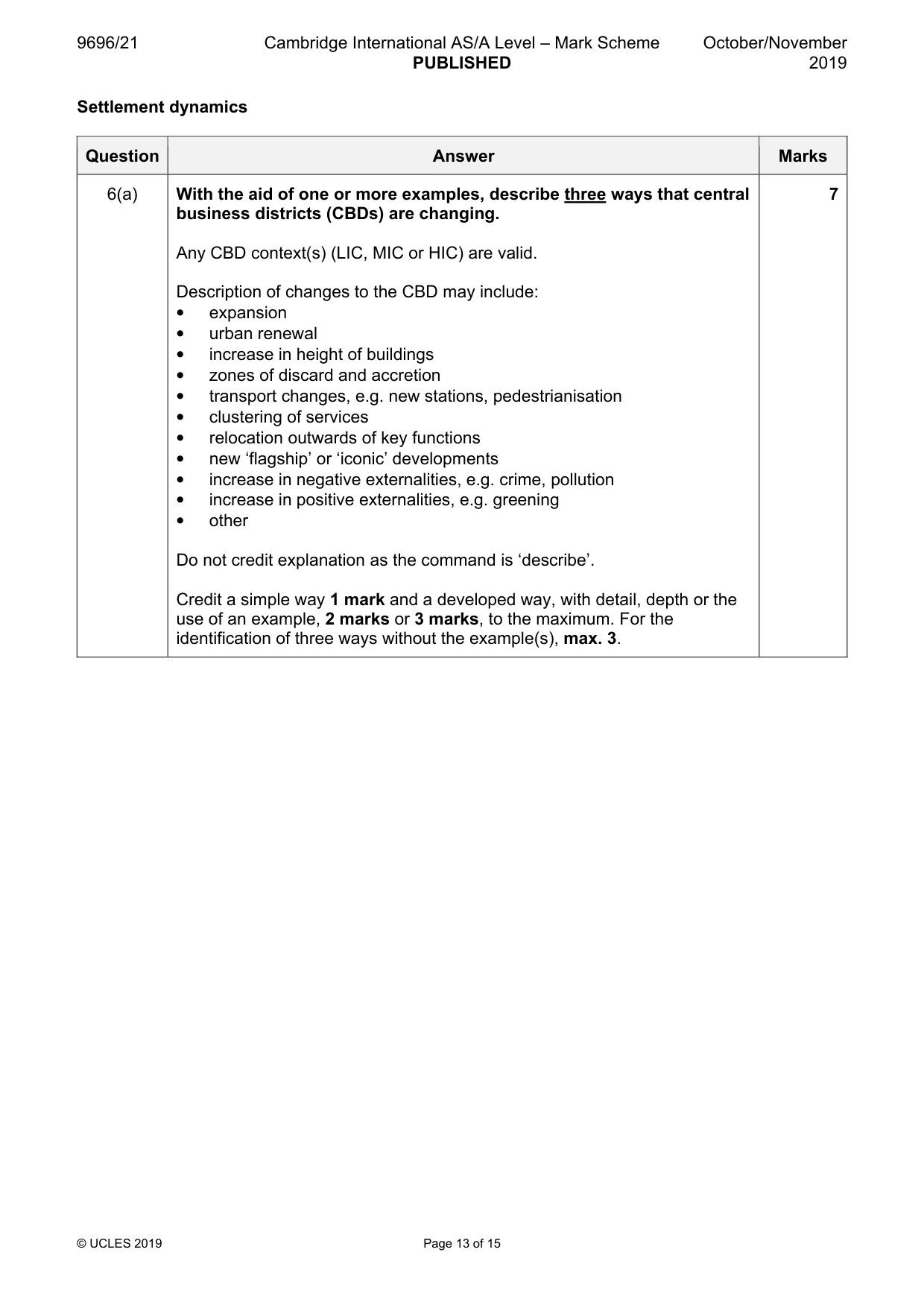 Mark scheme, page 13 of 15