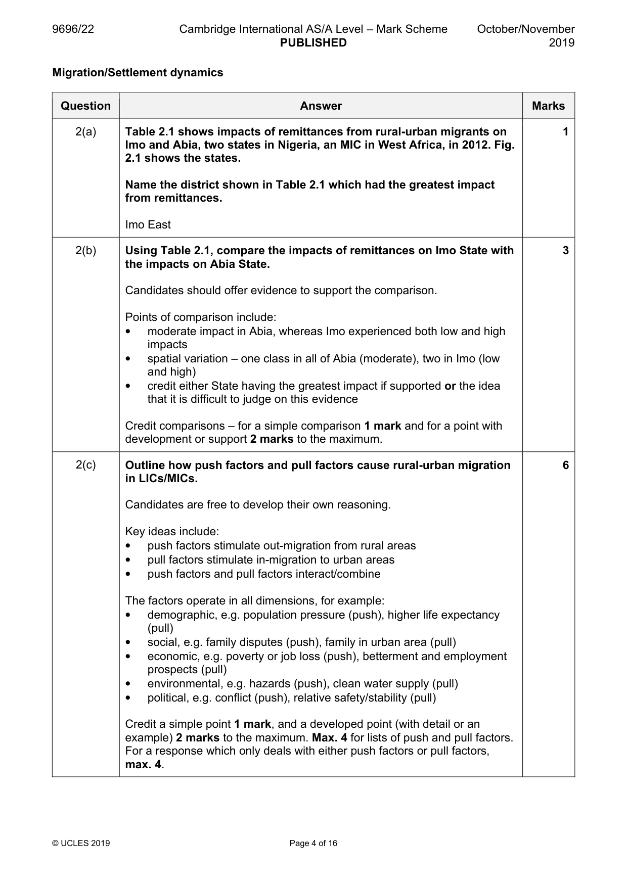 Mark scheme, page 4 of 16