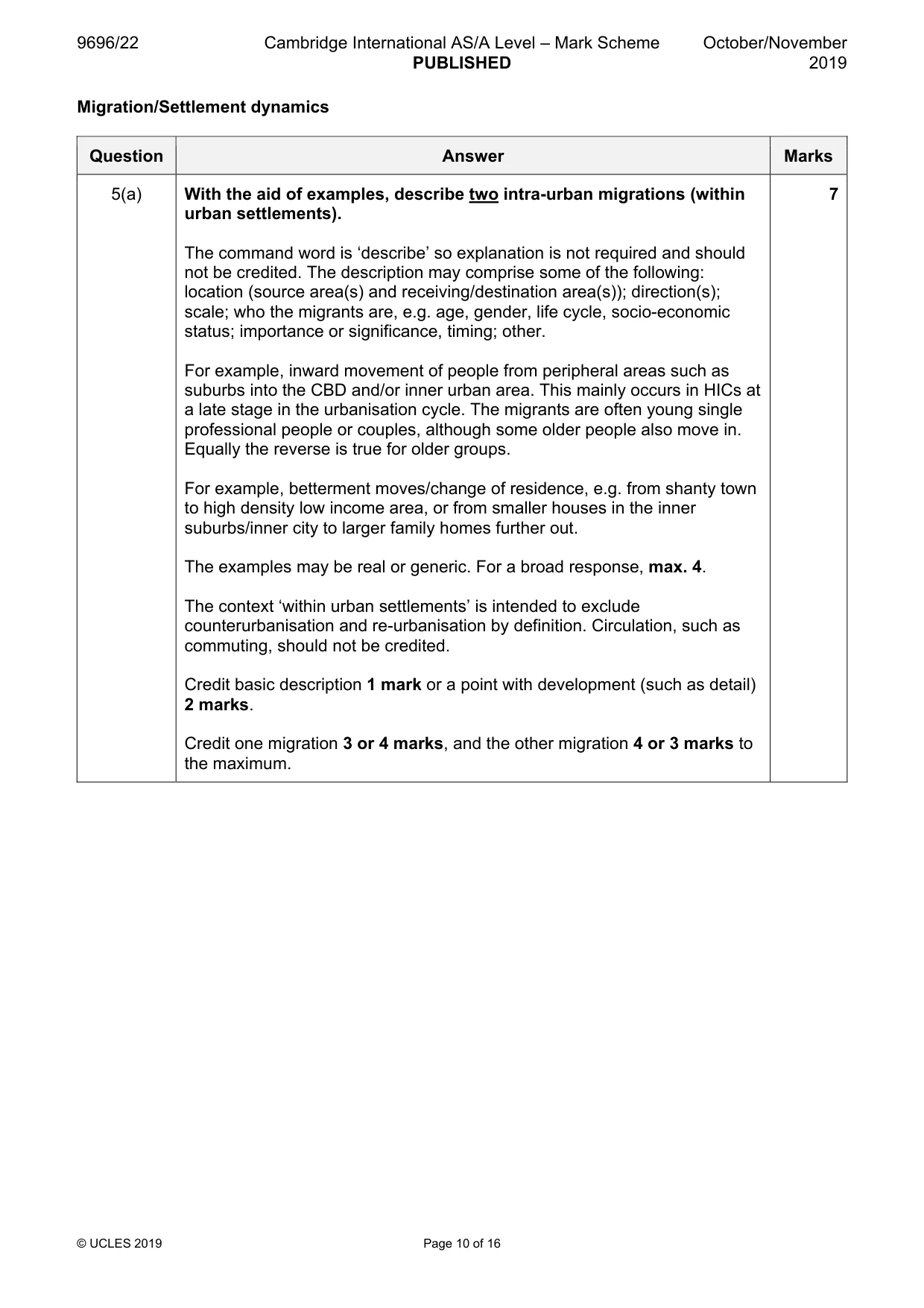 Mark scheme, page 10 of 16