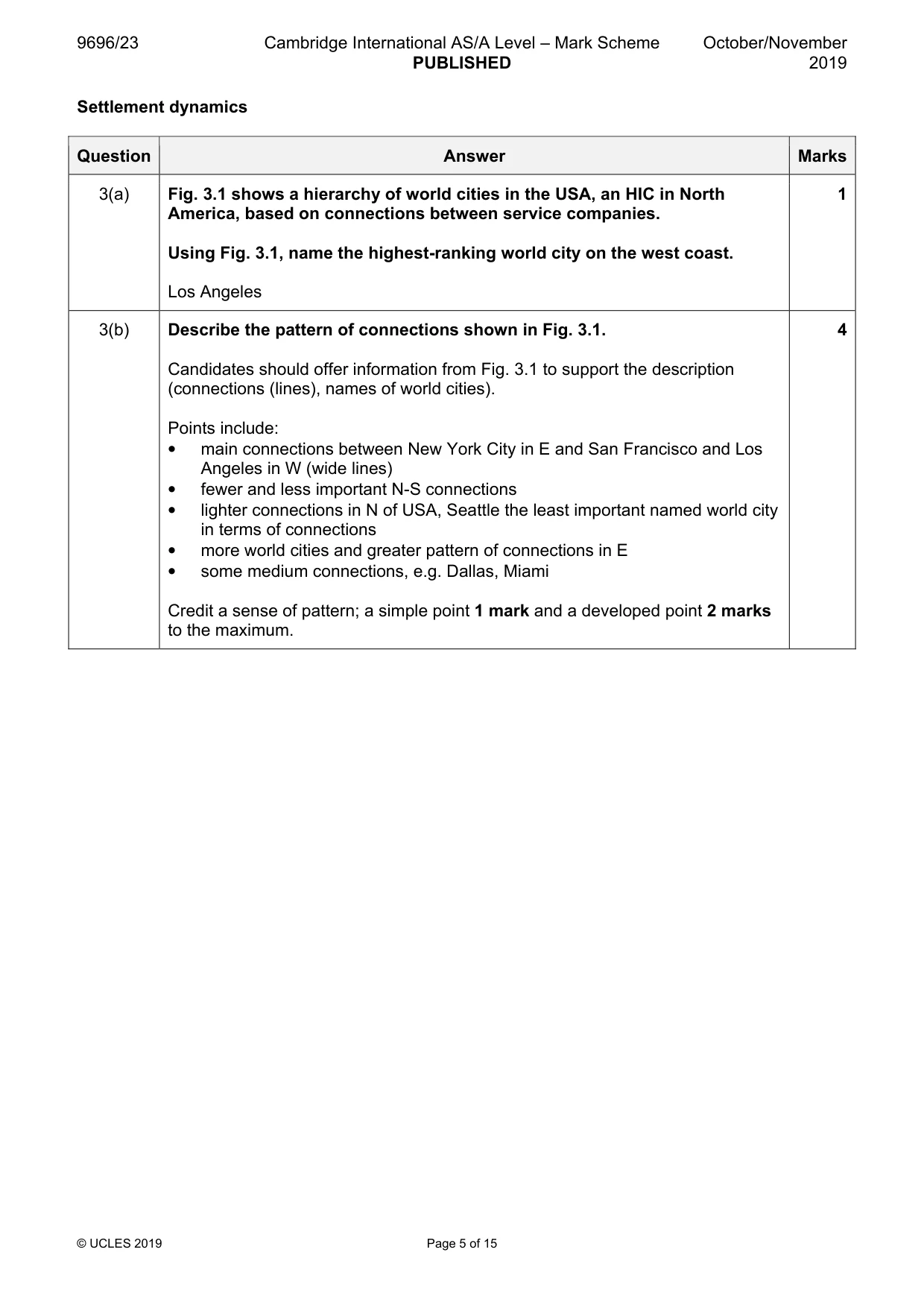 Mark scheme, page 5 of 15