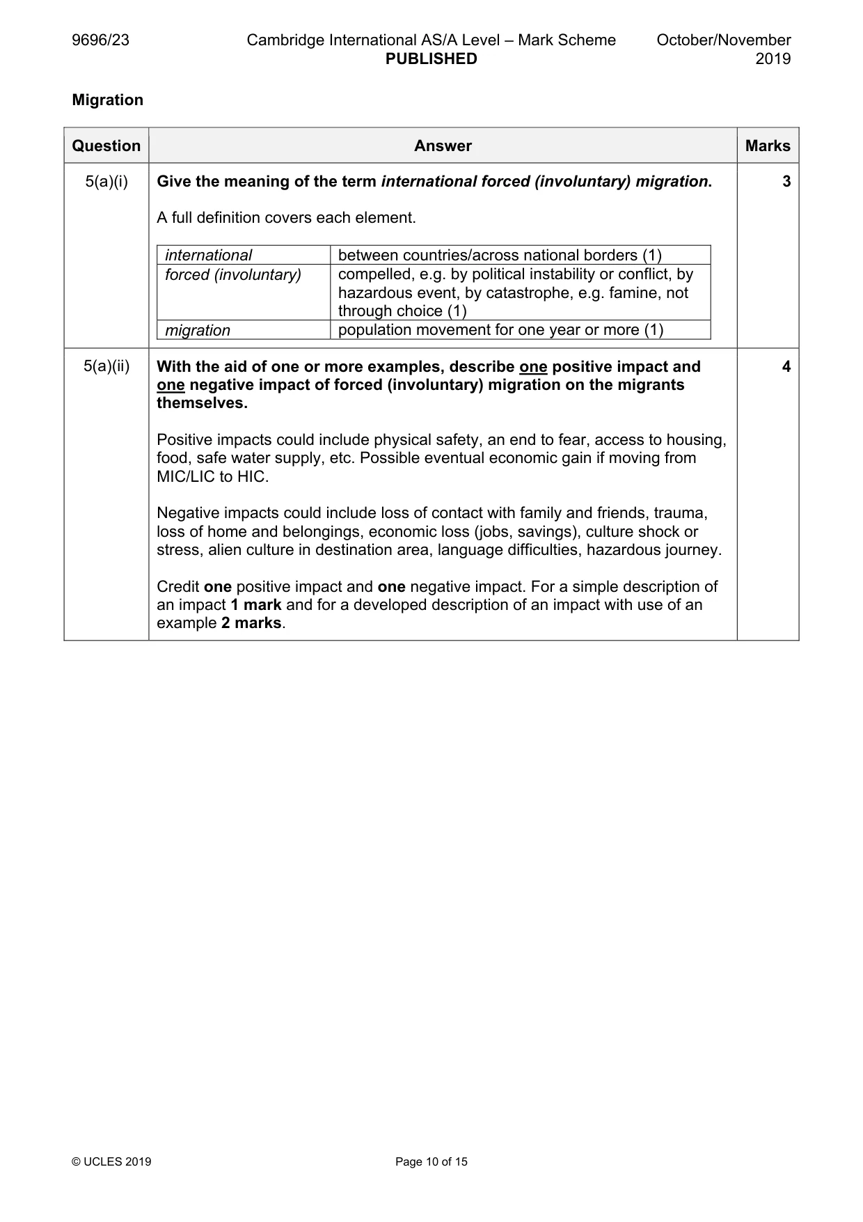 Mark scheme, page 10 of 15