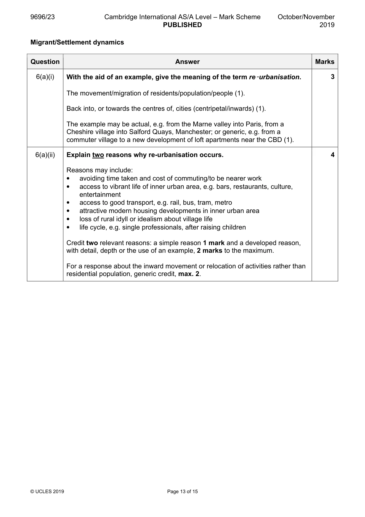 Mark scheme, page 13 of 15