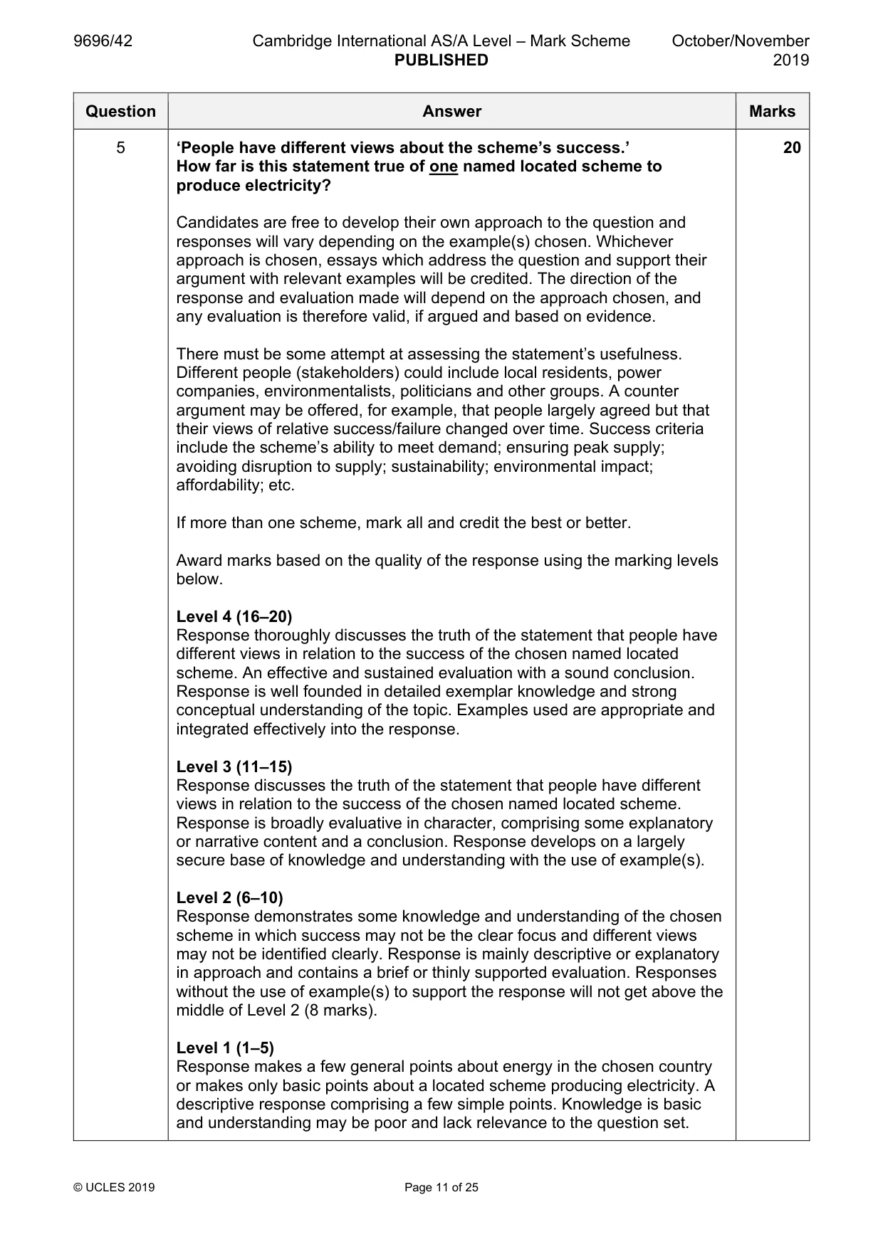Mark scheme, page 11 of 25