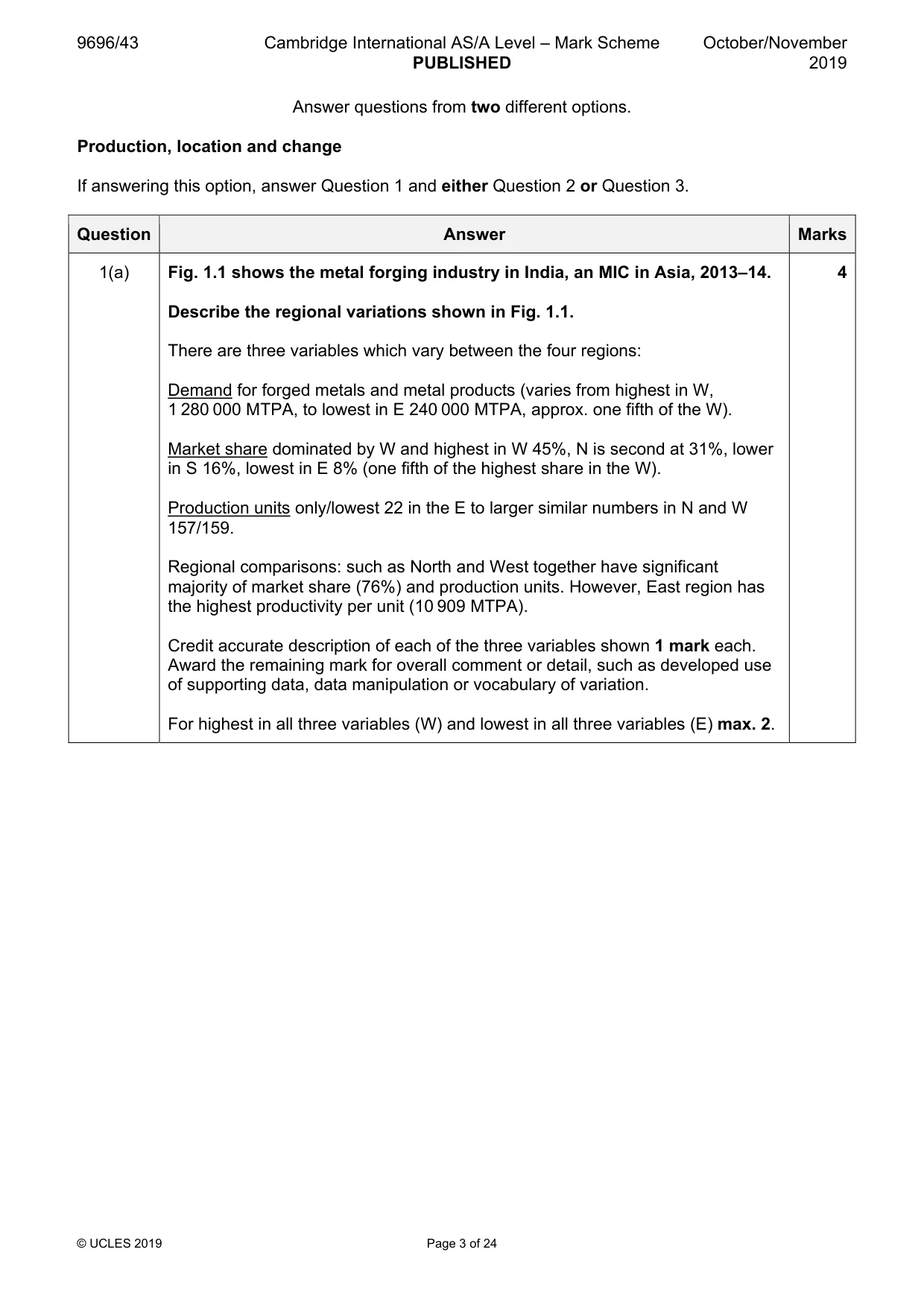 Mark scheme, page 3 of 24
