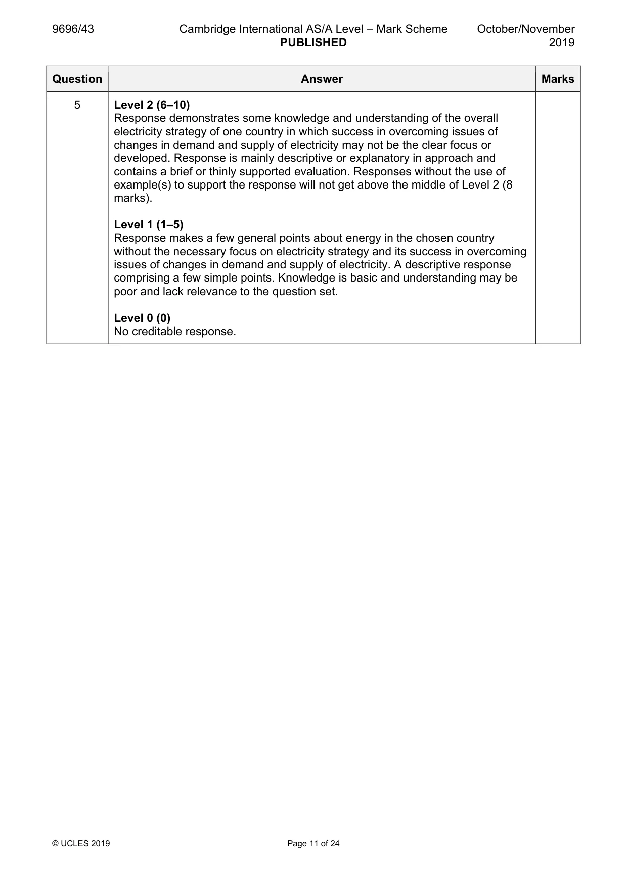 Mark scheme, page 11 of 24