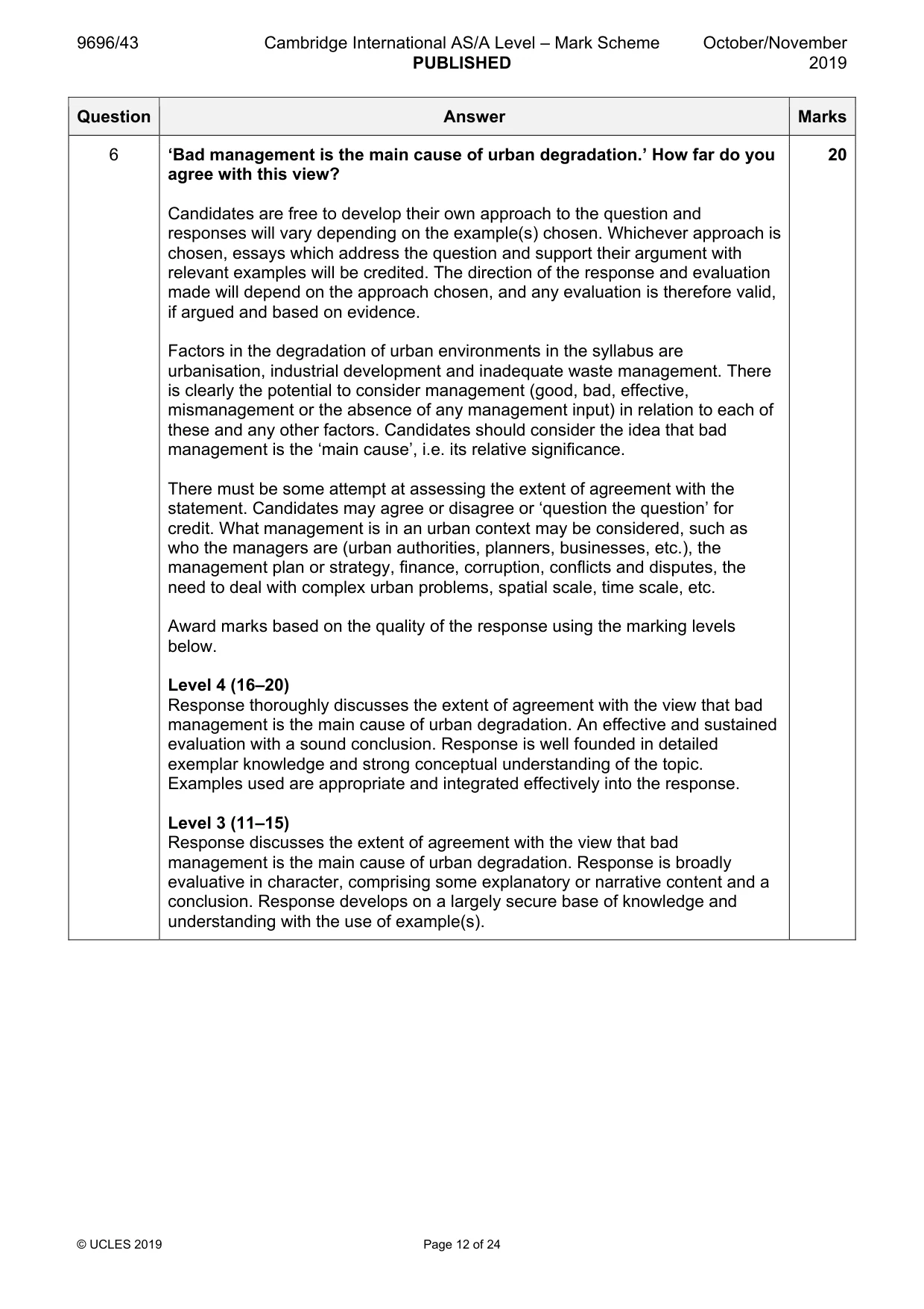 Mark scheme, page 12 of 24