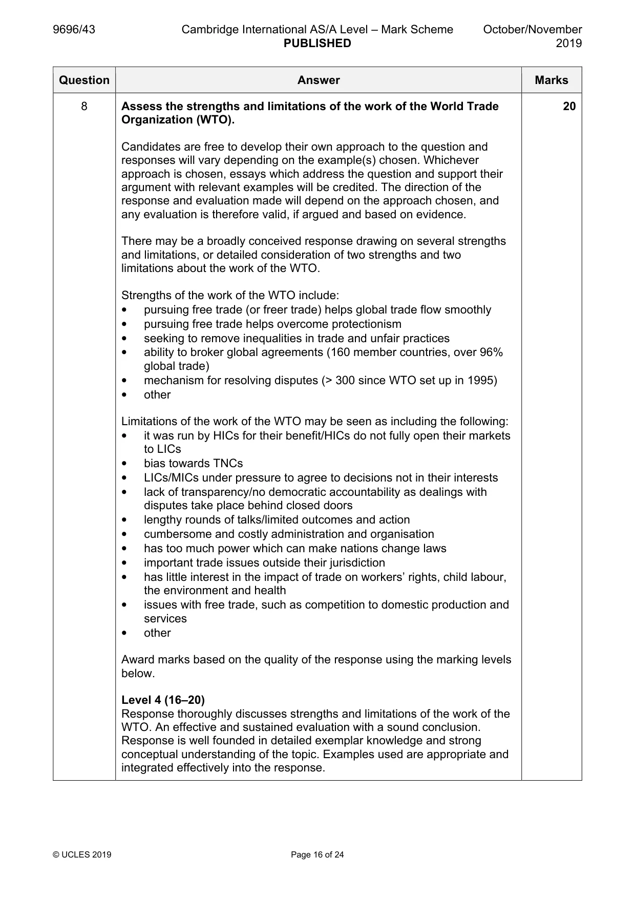 Mark scheme, page 16 of 24