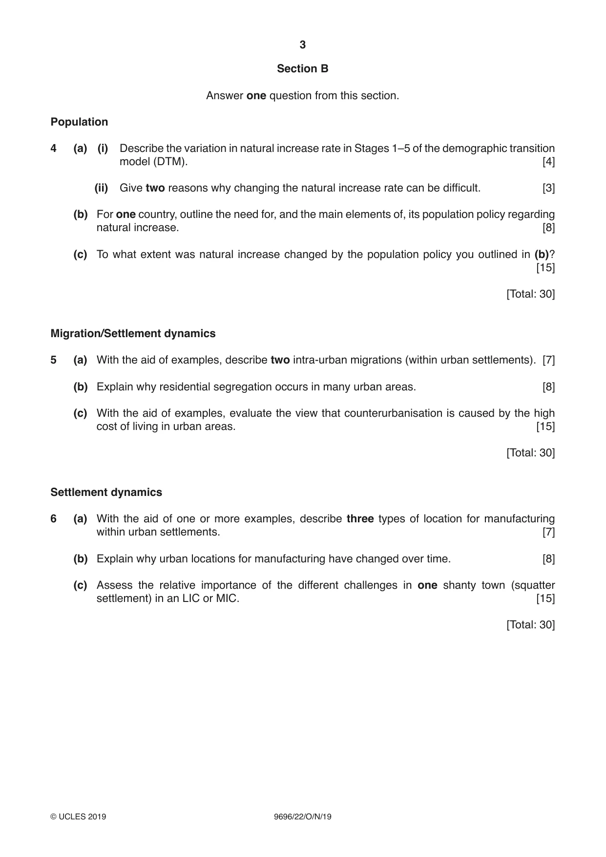 Cambridge A Level Geography 9696 2019 Oct/Nov Paper 2 · Variant 2 question paper, page 3 of 4