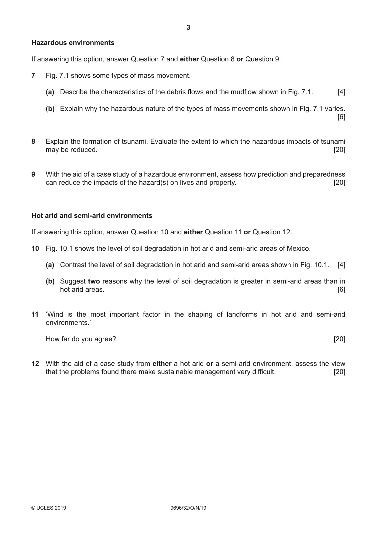 Cambridge A Level Geography 9696 2019 Oct/Nov Paper 3 · Variant 2 question paper, page 3 of 4