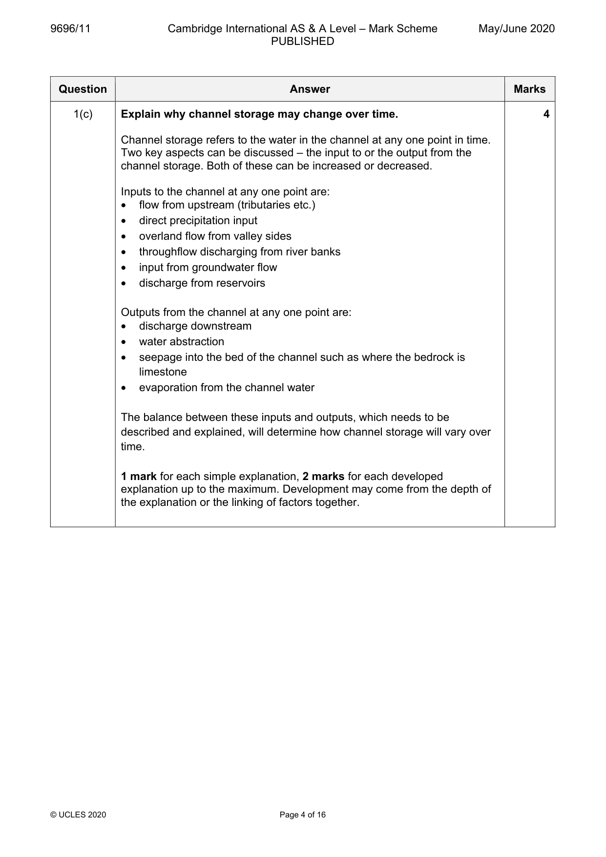 Mark scheme, page 4 of 16