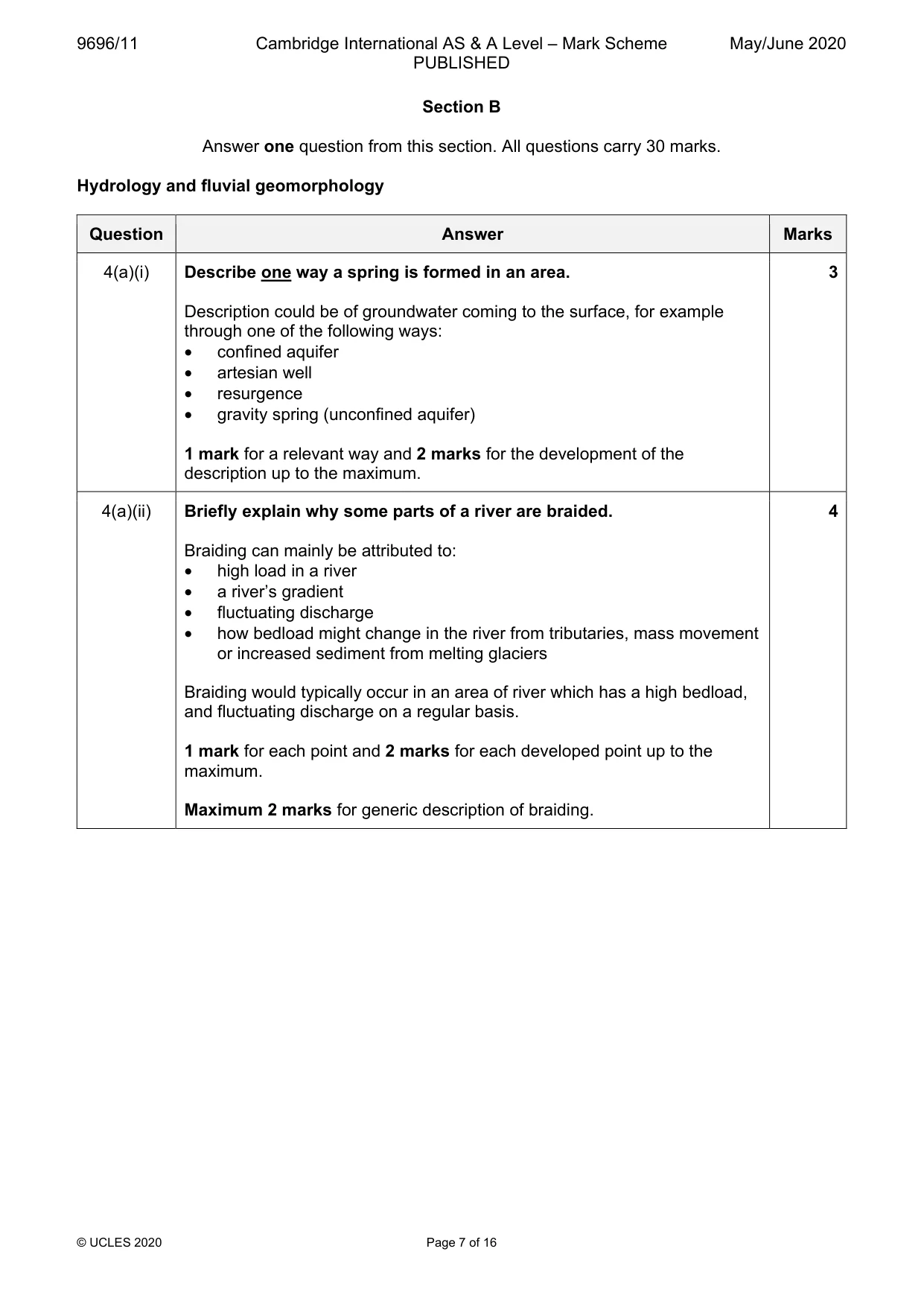Mark scheme, page 7 of 16