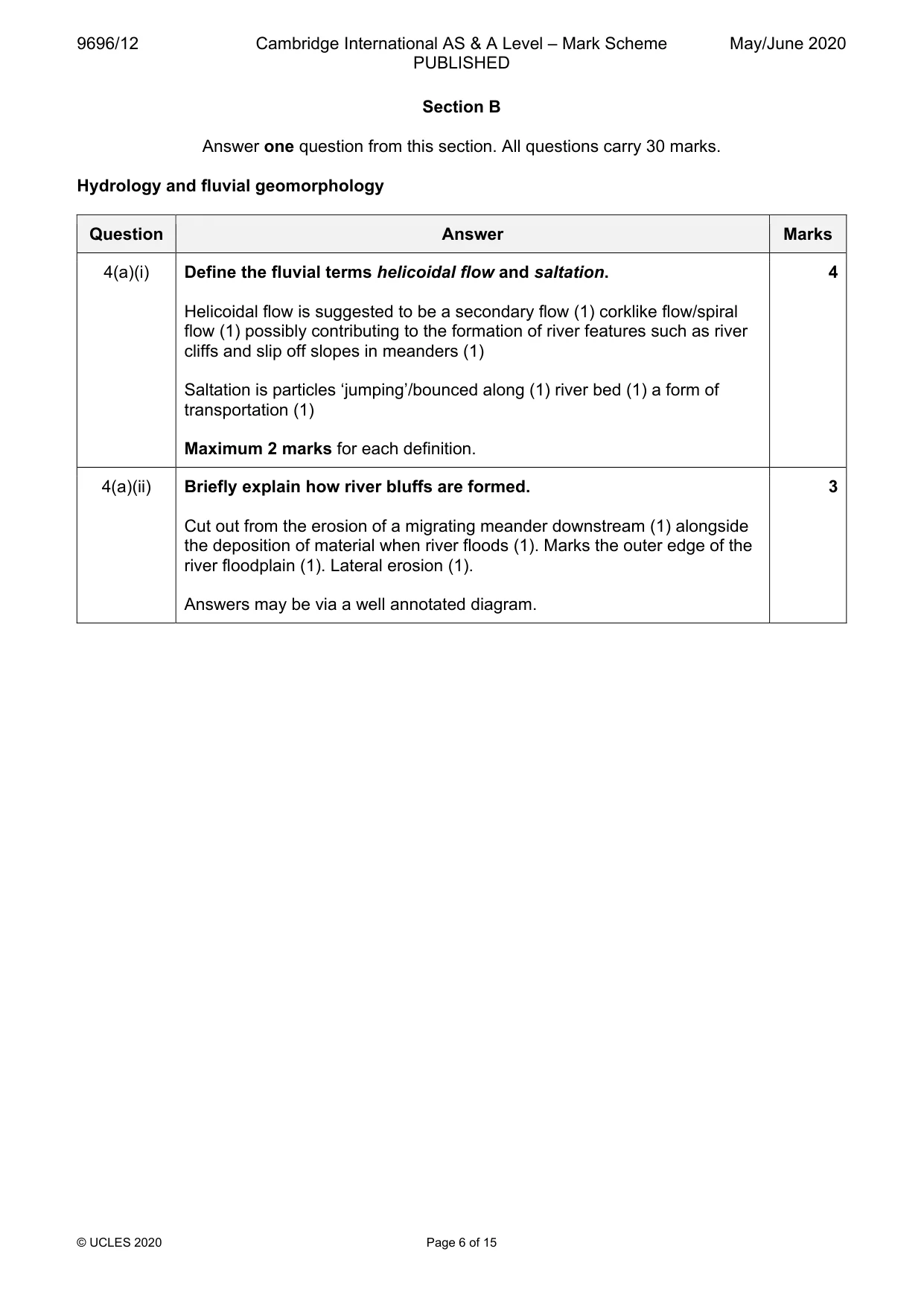 Mark scheme, page 6 of 15