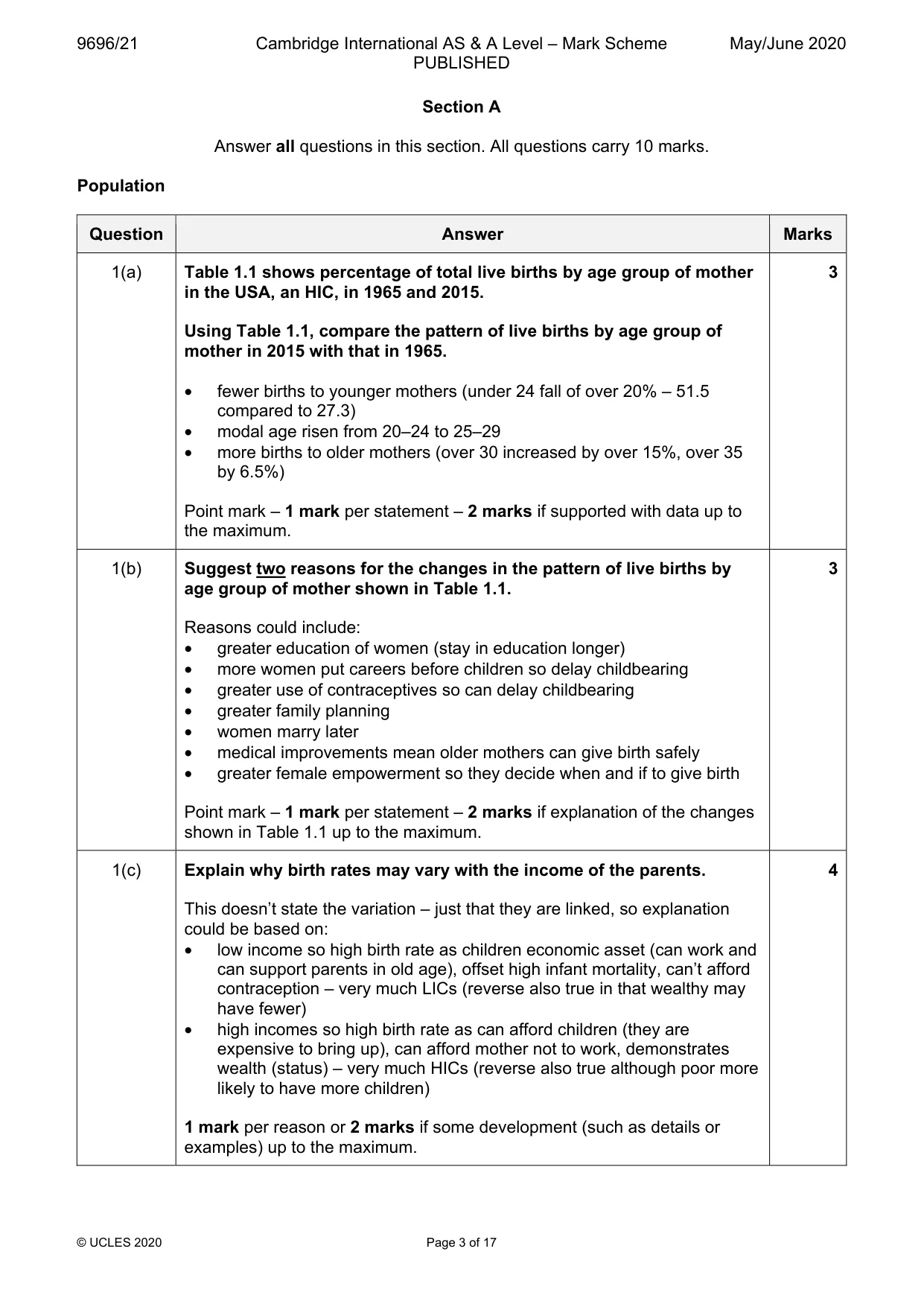 Mark scheme, page 3 of 17