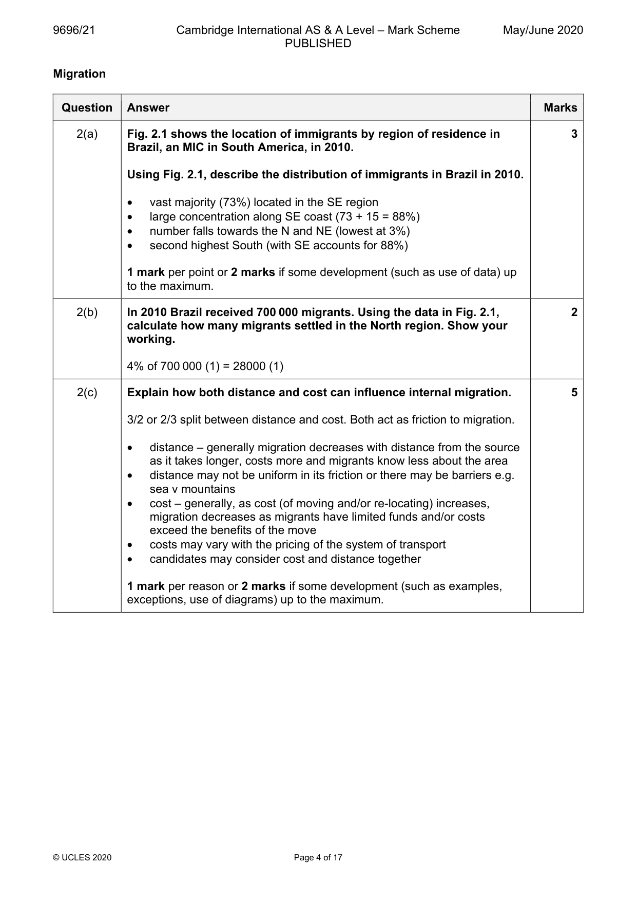 Mark scheme, page 4 of 17