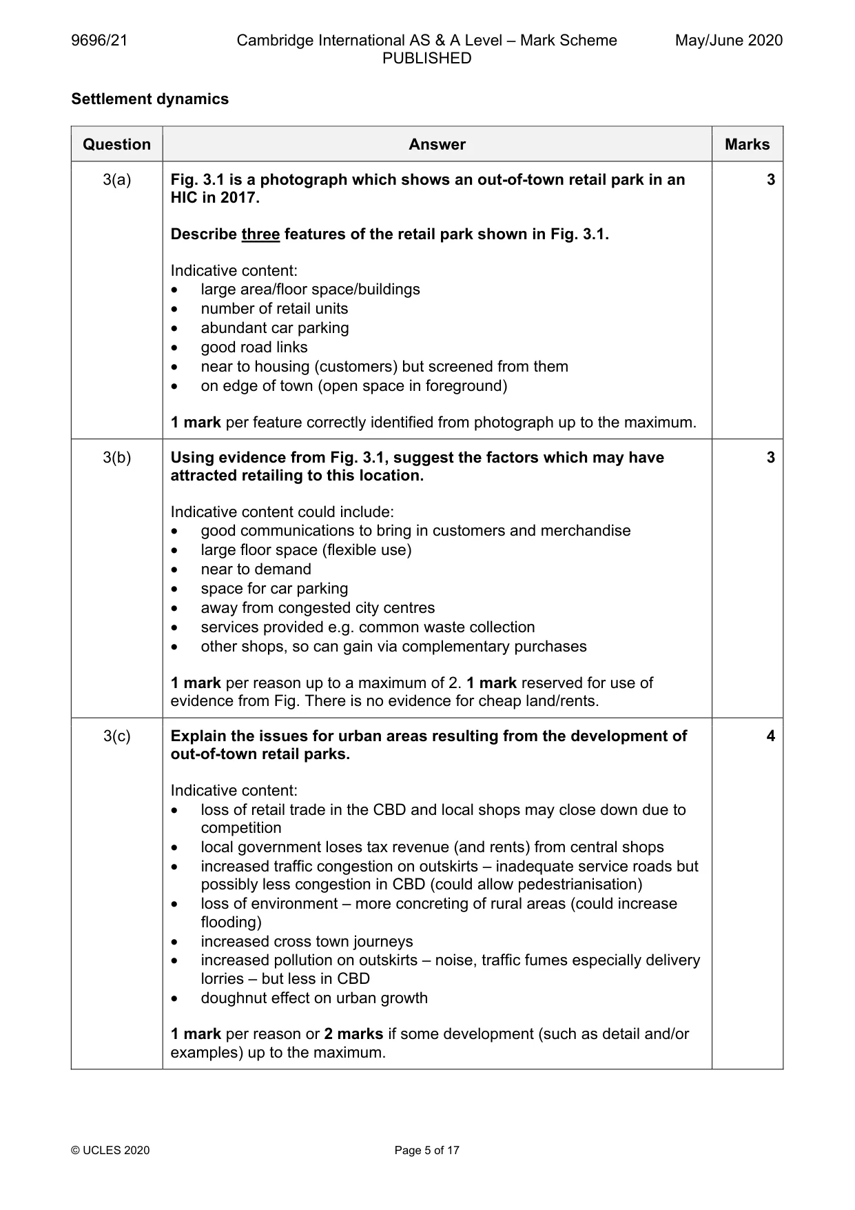 Mark scheme, page 5 of 17