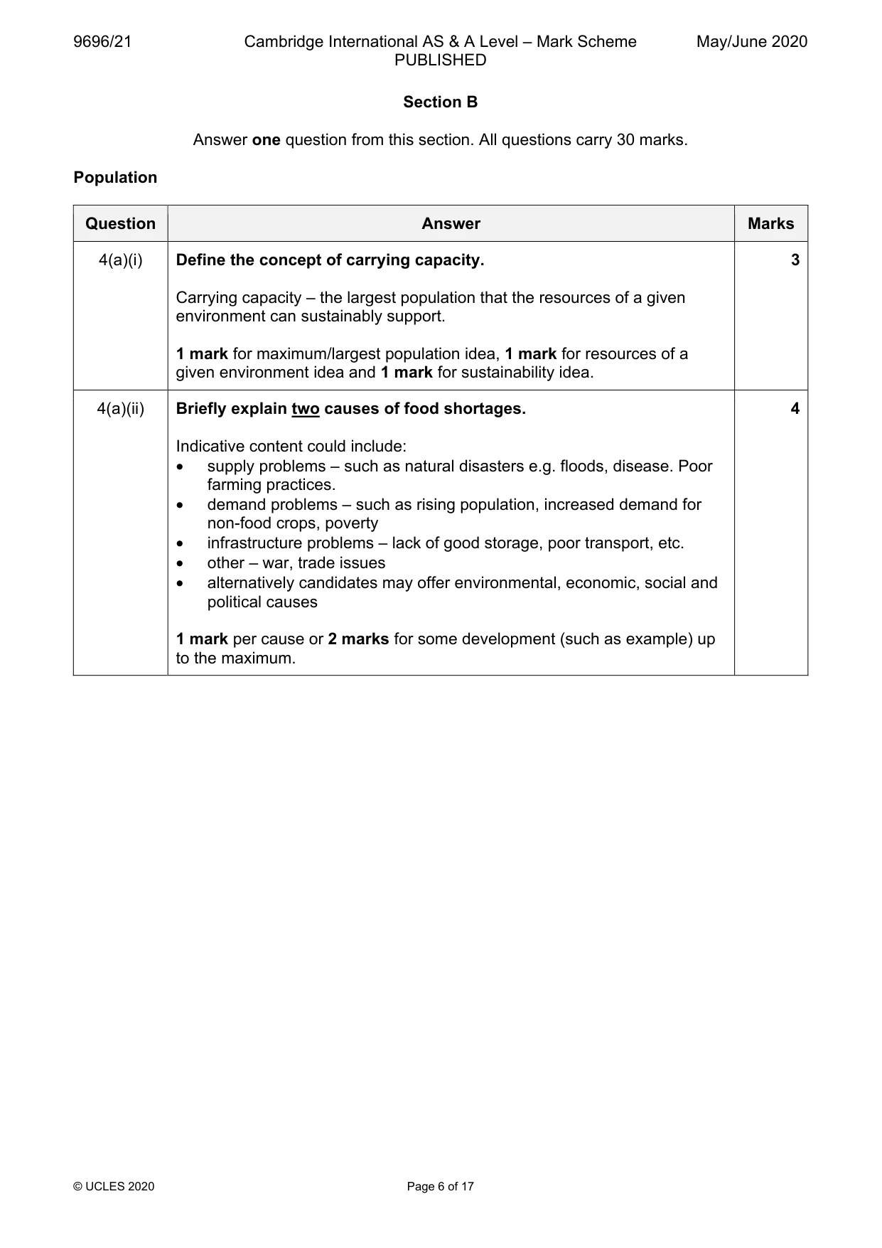 Mark scheme, page 6 of 17