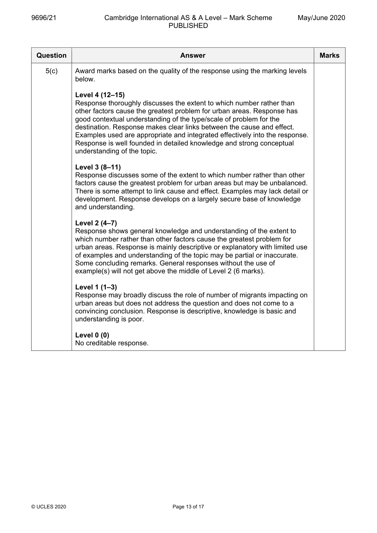 Mark scheme, page 13 of 17
