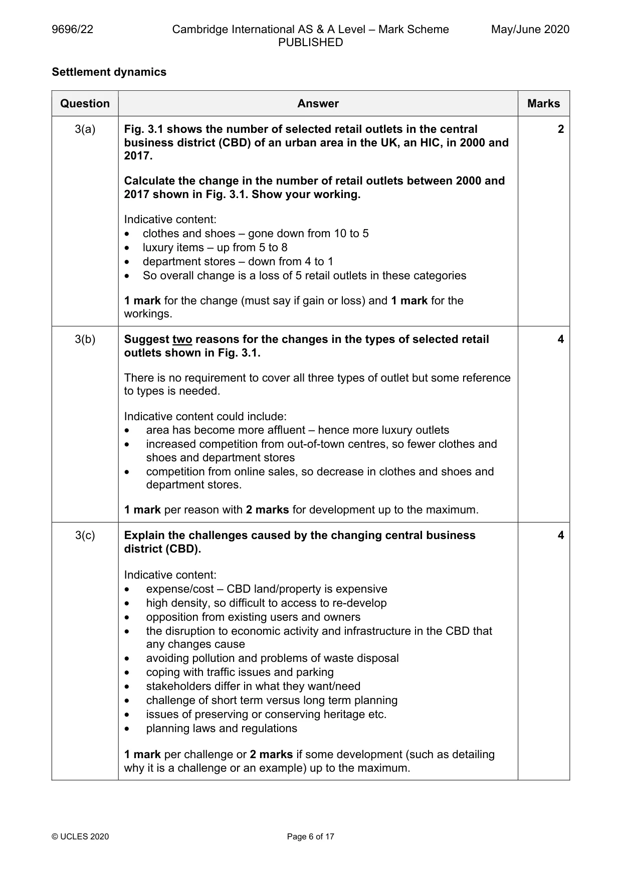 Mark scheme, page 6 of 17