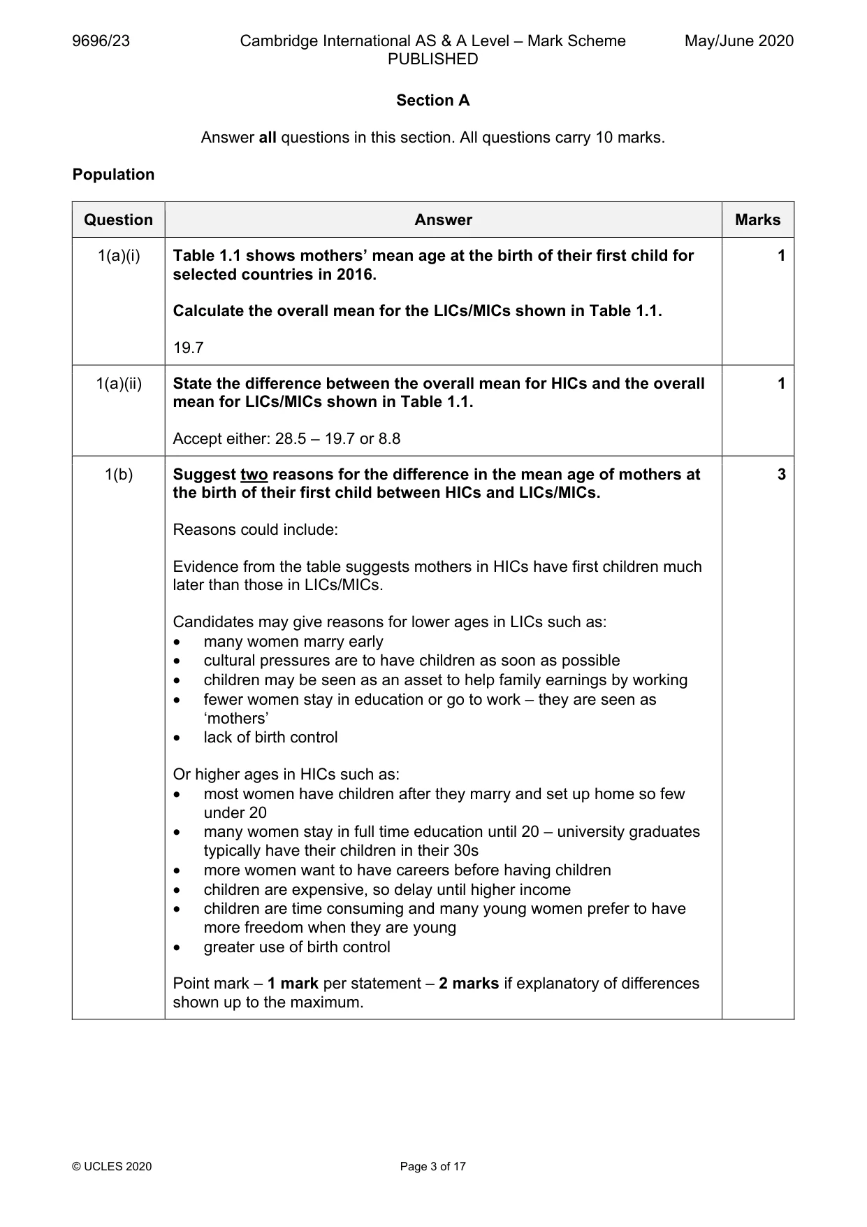 Mark scheme, page 3 of 17