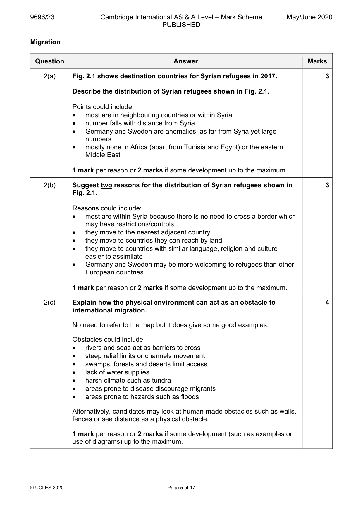 Mark scheme, page 5 of 17