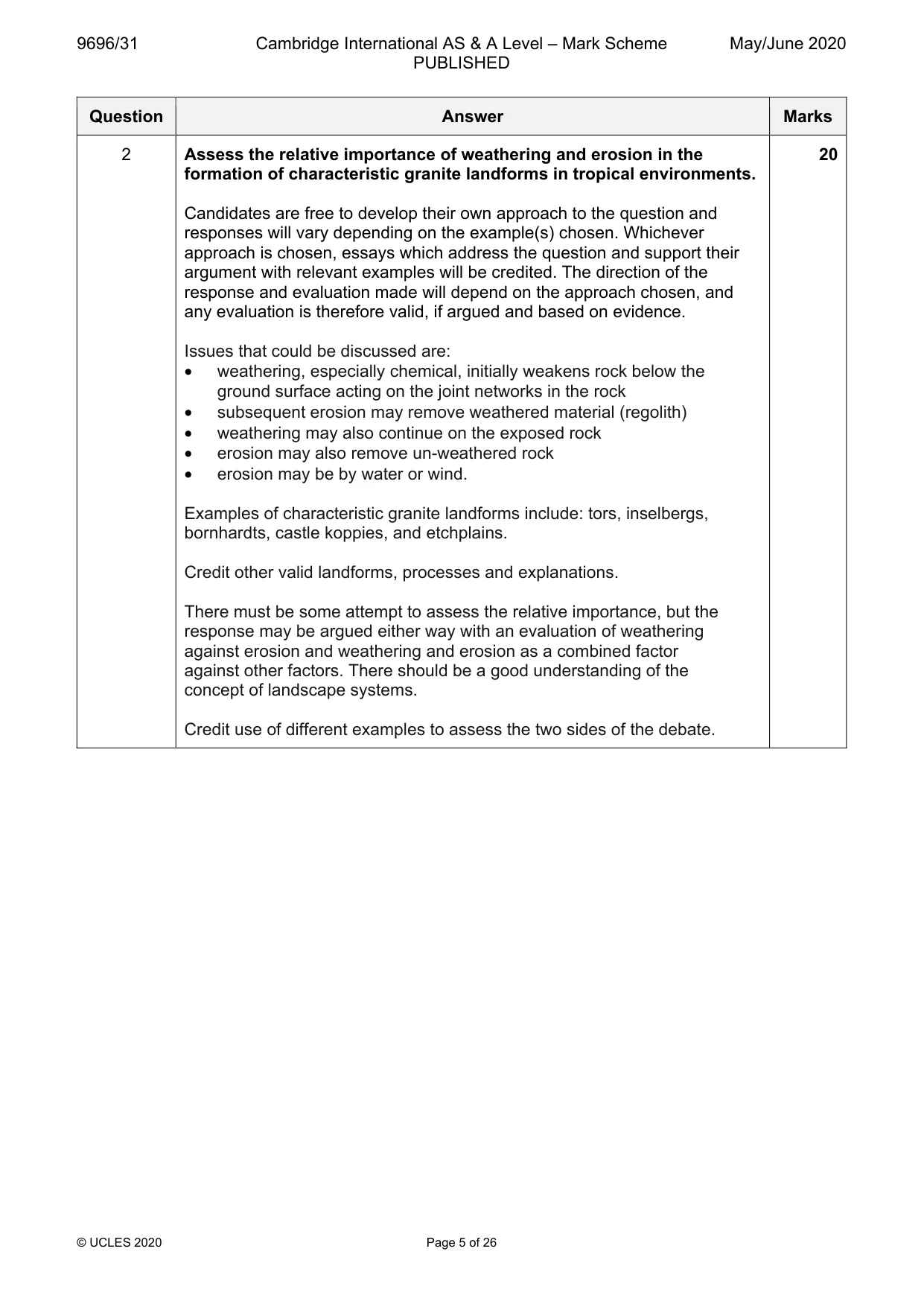 Mark scheme, page 5 of 26