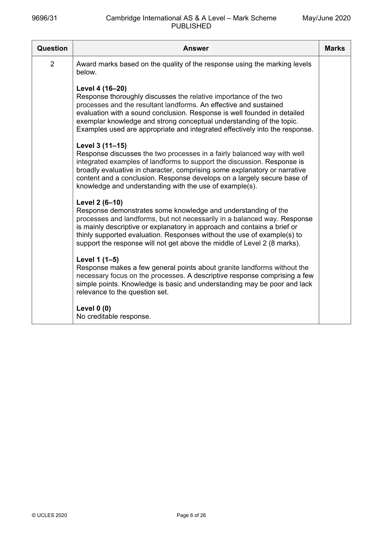 Mark scheme, page 6 of 26
