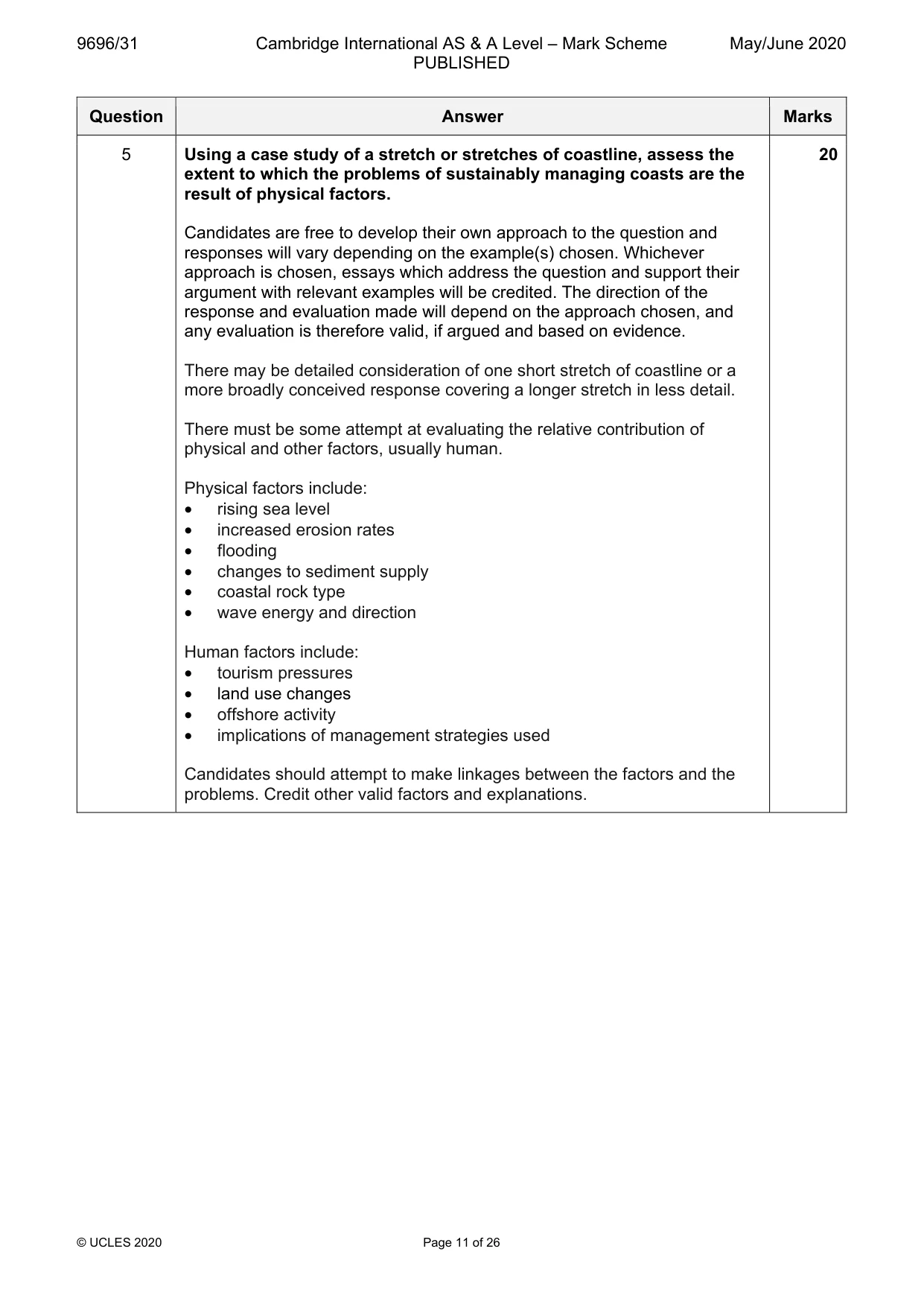 Mark scheme, page 11 of 26