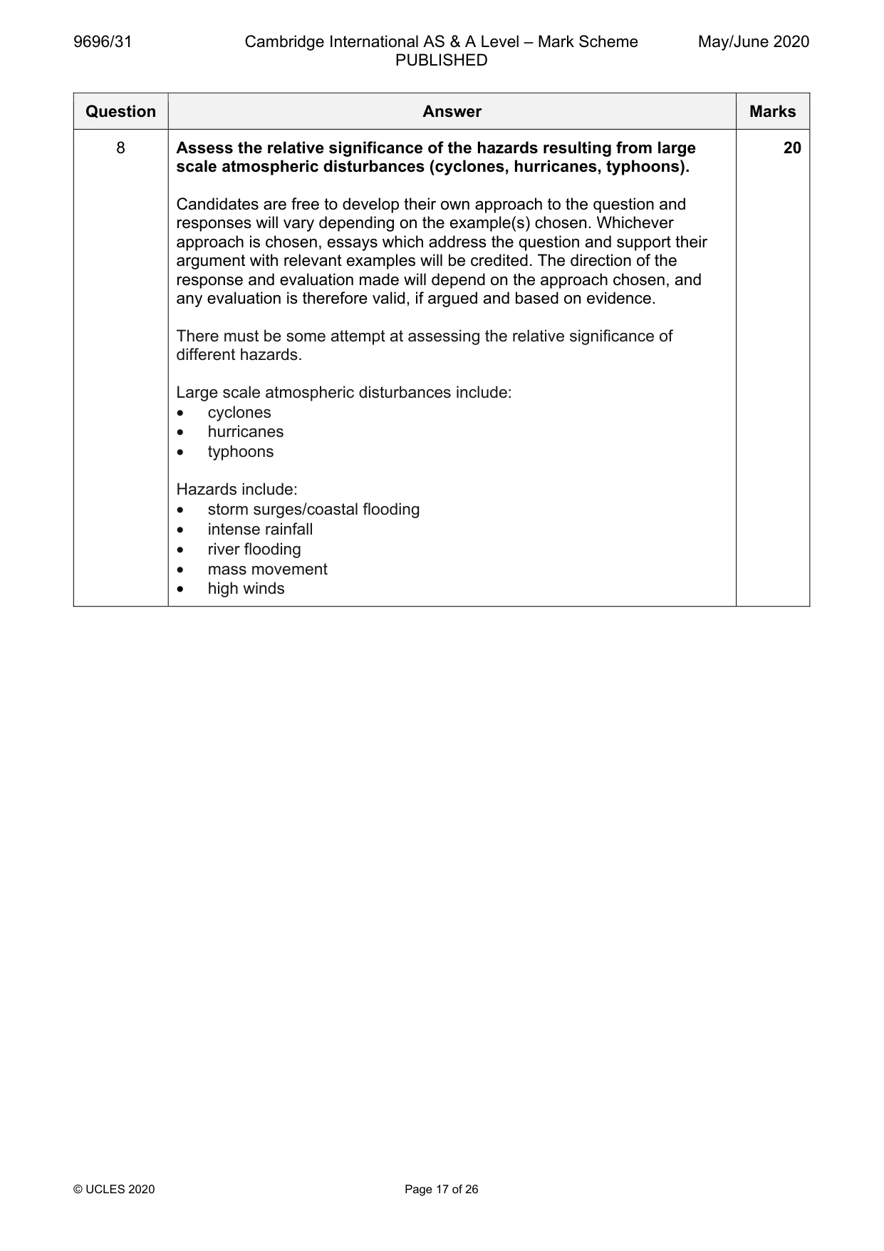 Mark scheme, page 17 of 26
