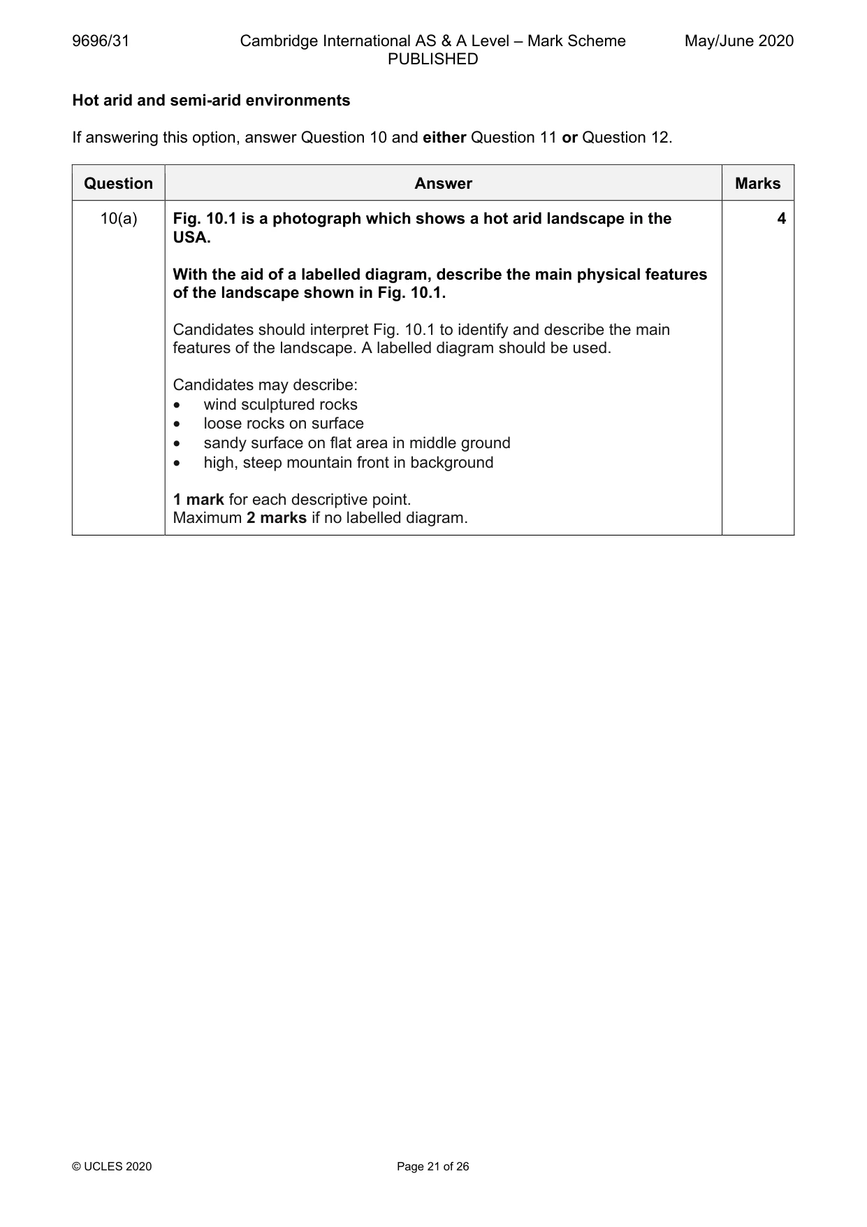 Mark scheme, page 21 of 26