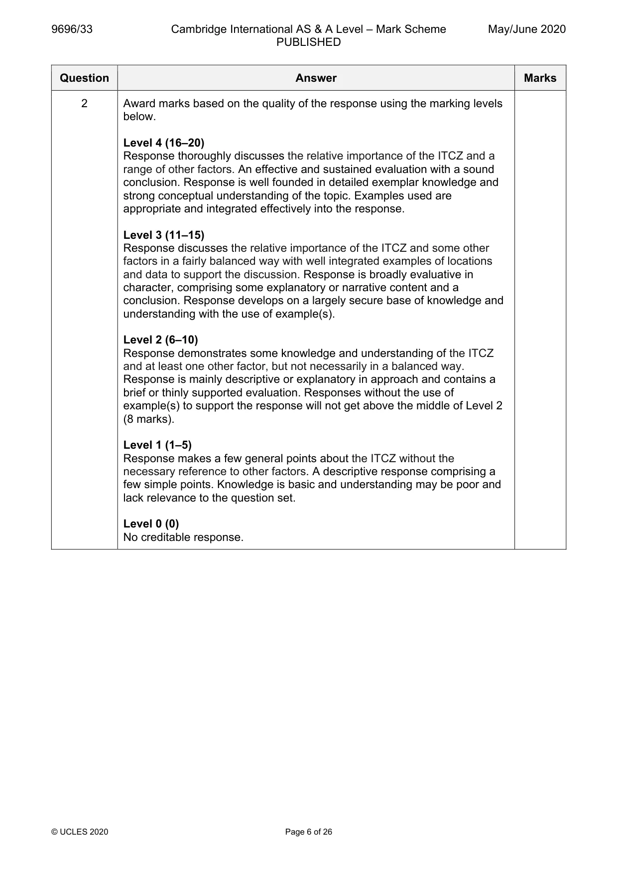 Mark scheme, page 6 of 26