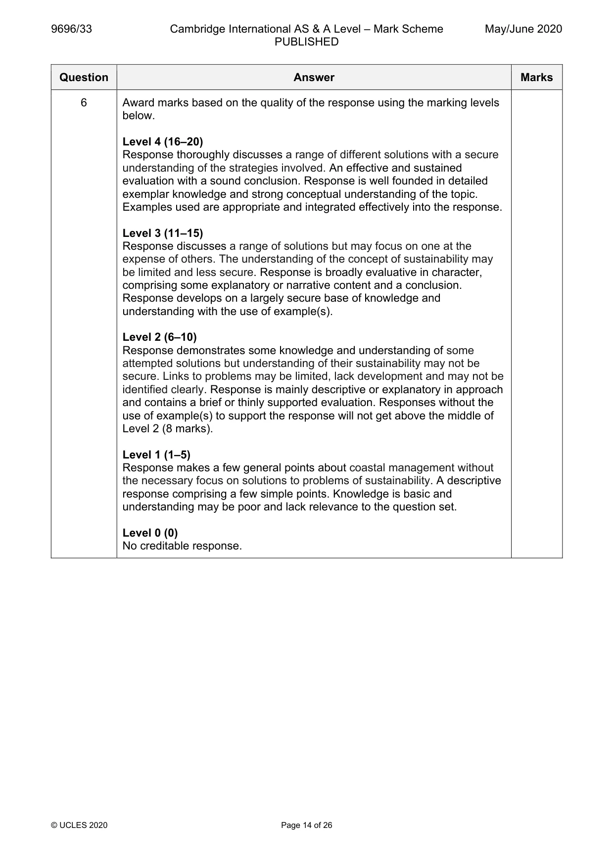 Mark scheme, page 14 of 26