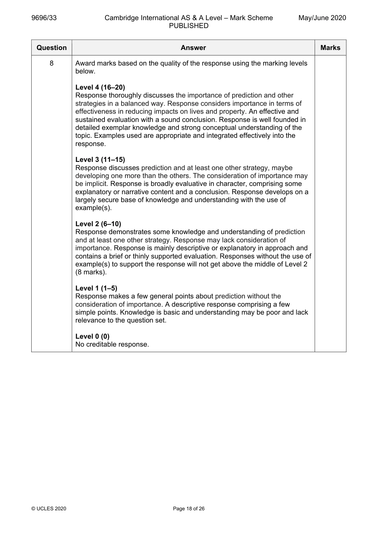 Mark scheme, page 18 of 26