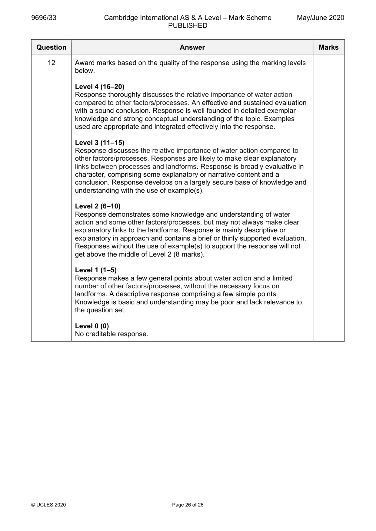 Mark scheme, page 26 of 26