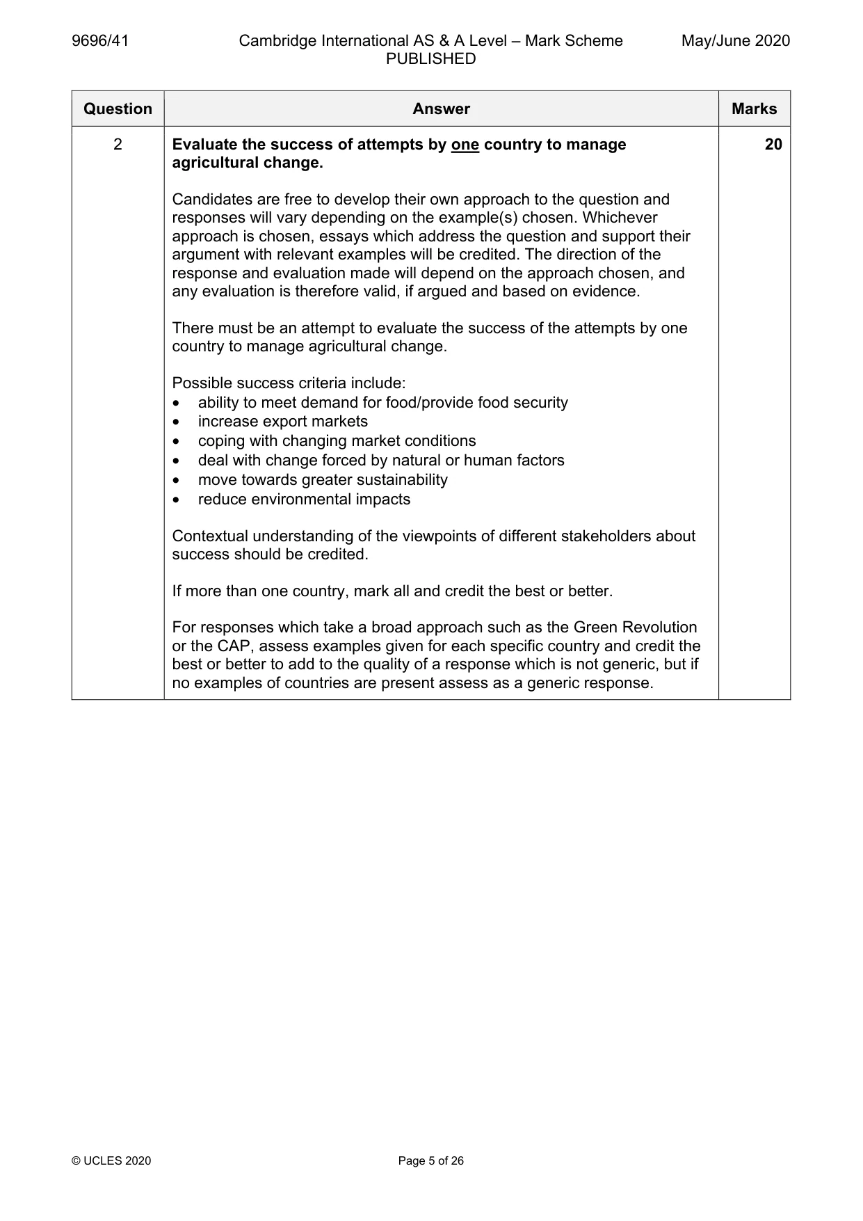 Mark scheme, page 5 of 26