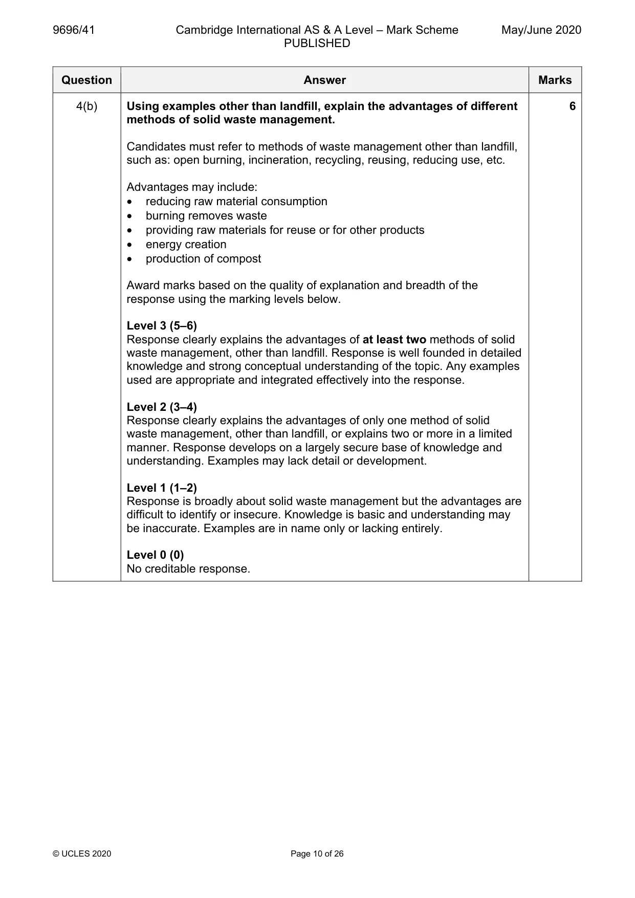 Mark scheme, page 10 of 26