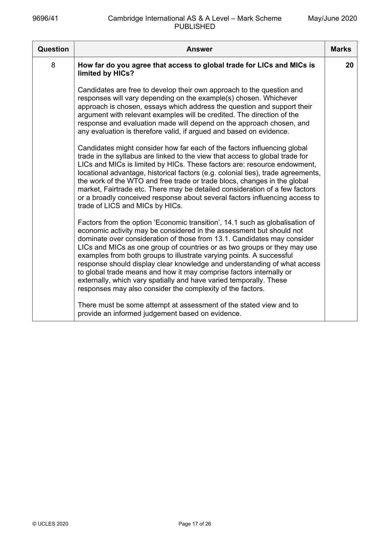 Mark scheme, page 17 of 26