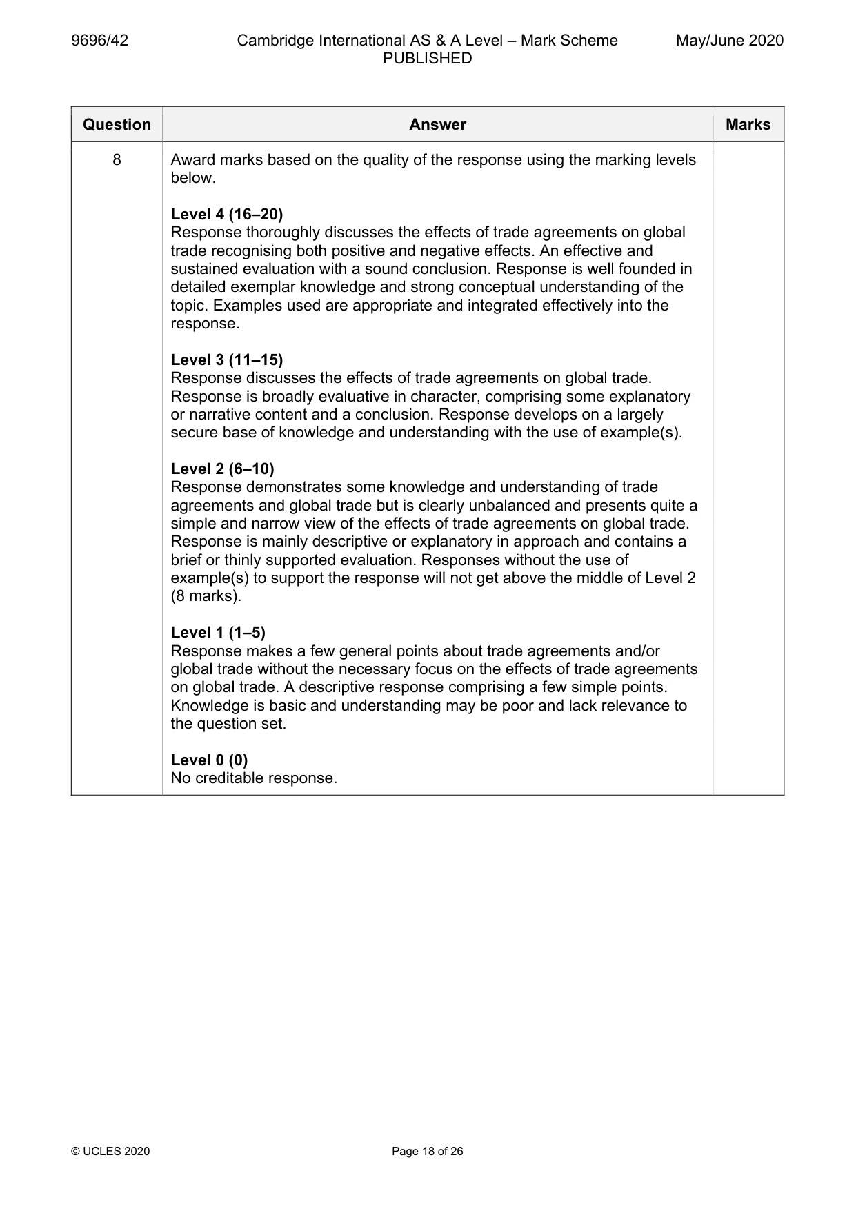 Mark scheme, page 18 of 26