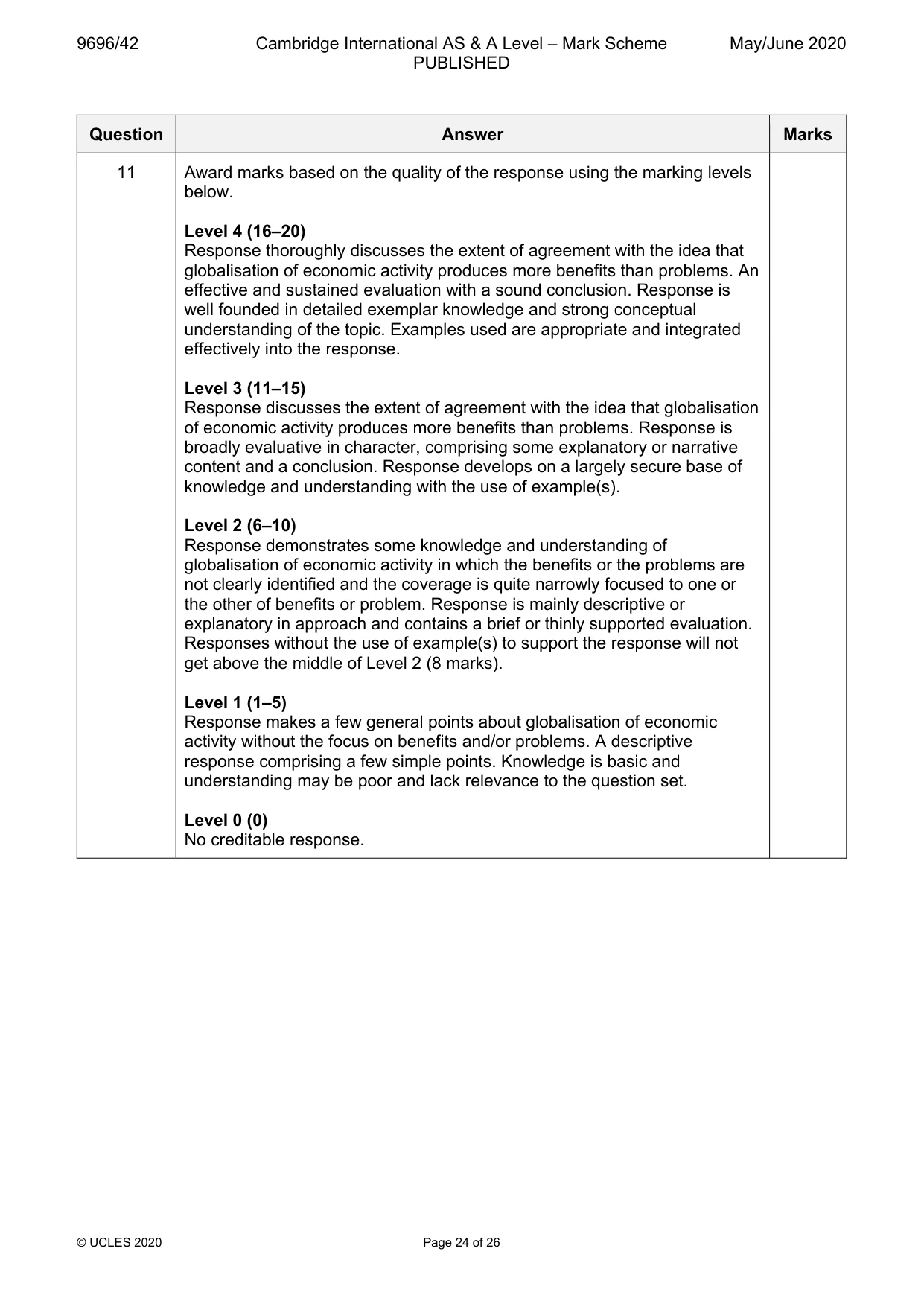 Mark scheme, page 24 of 26