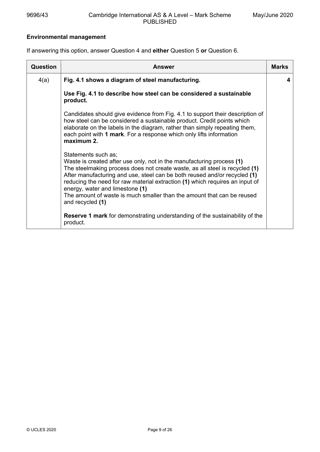 Mark scheme, page 9 of 26