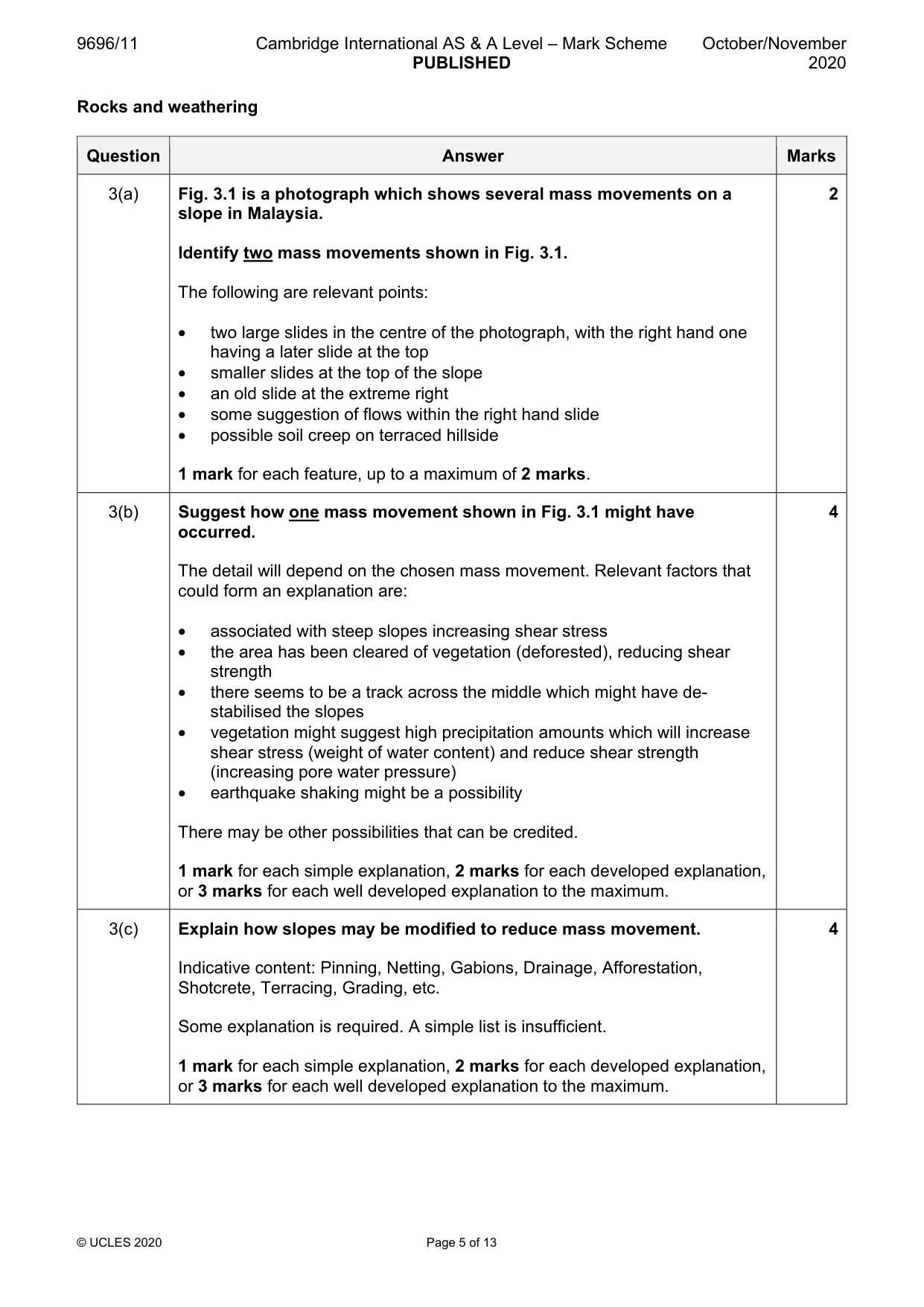 Mark scheme, page 5 of 13