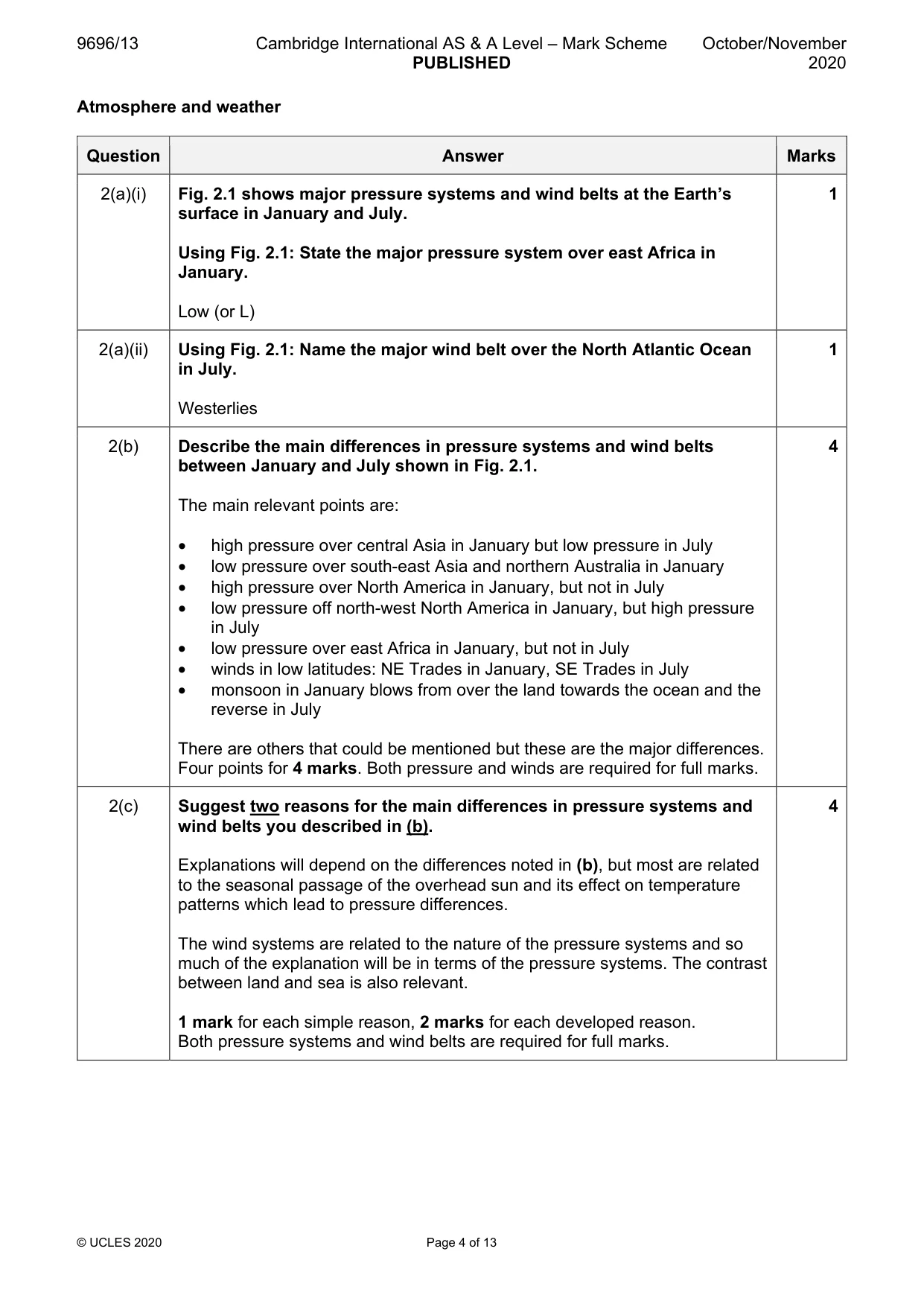 Mark scheme, page 4 of 13