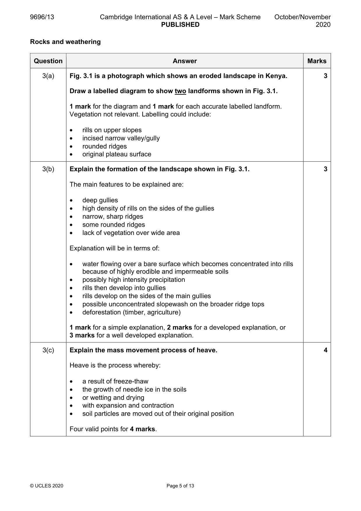 Mark scheme, page 5 of 13