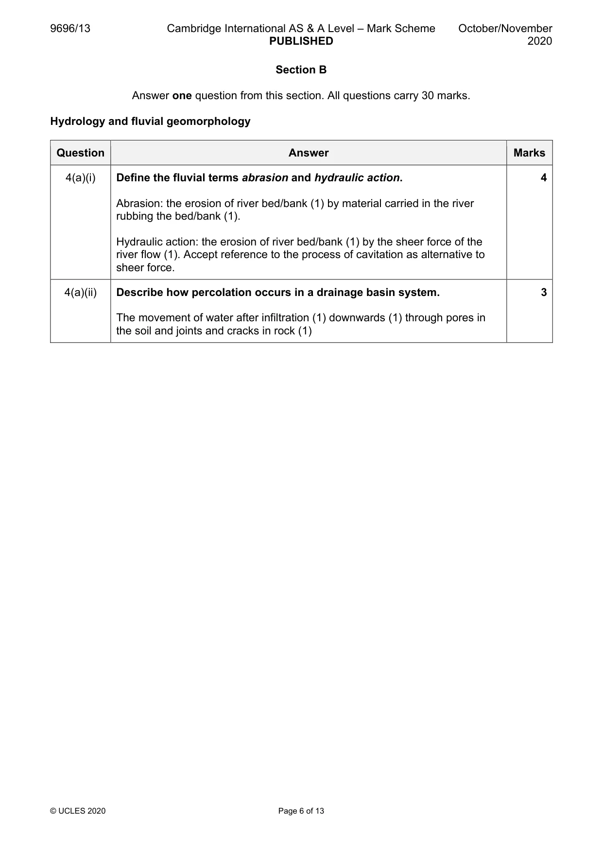 Mark scheme, page 6 of 13