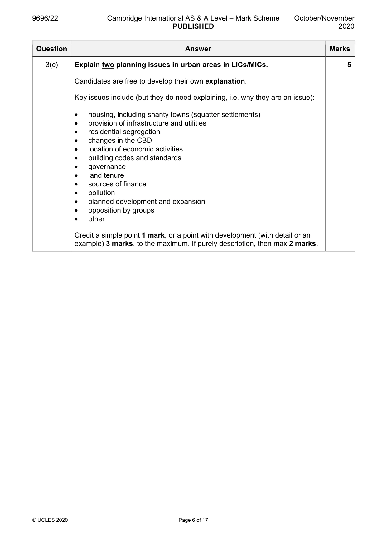 Mark scheme, page 6 of 17
