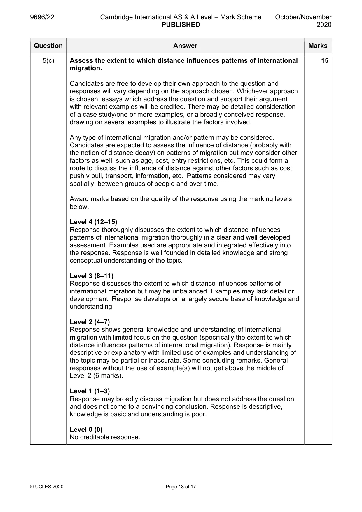Mark scheme, page 13 of 17