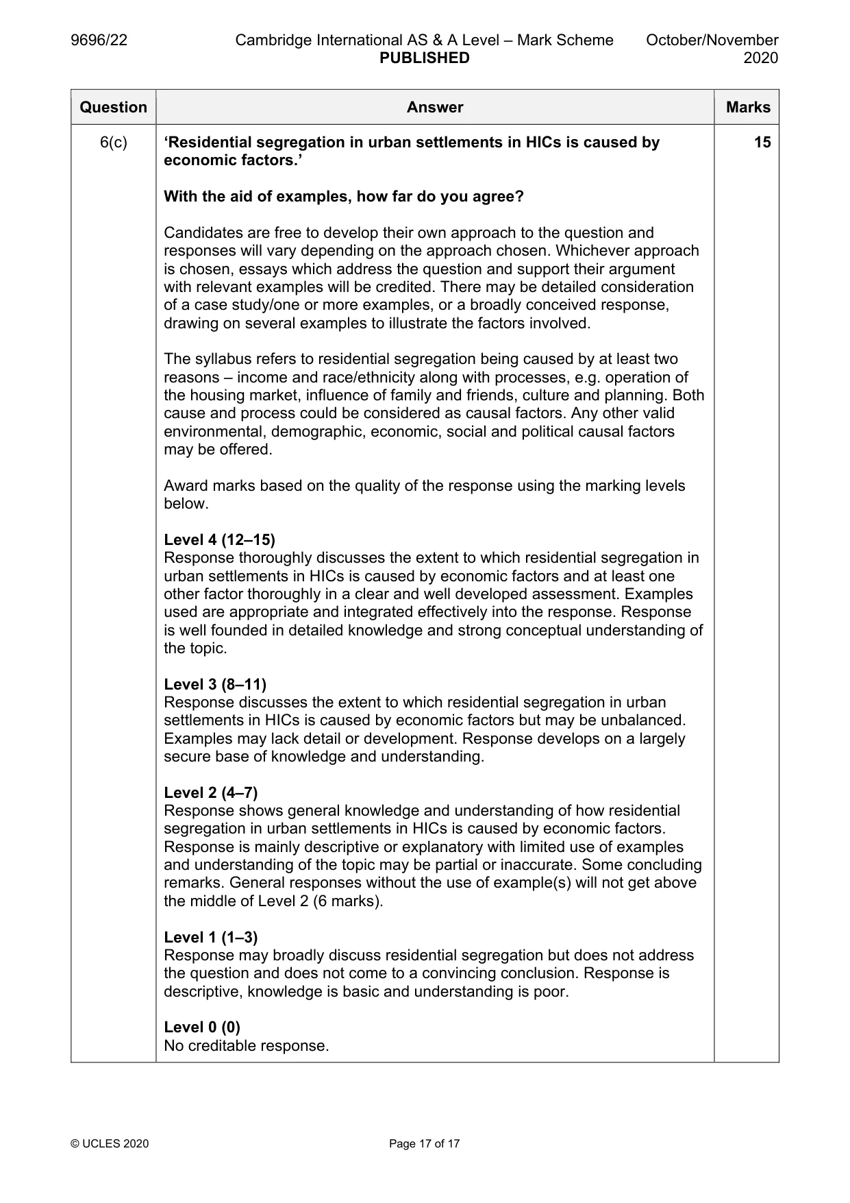 Mark scheme, page 17 of 17